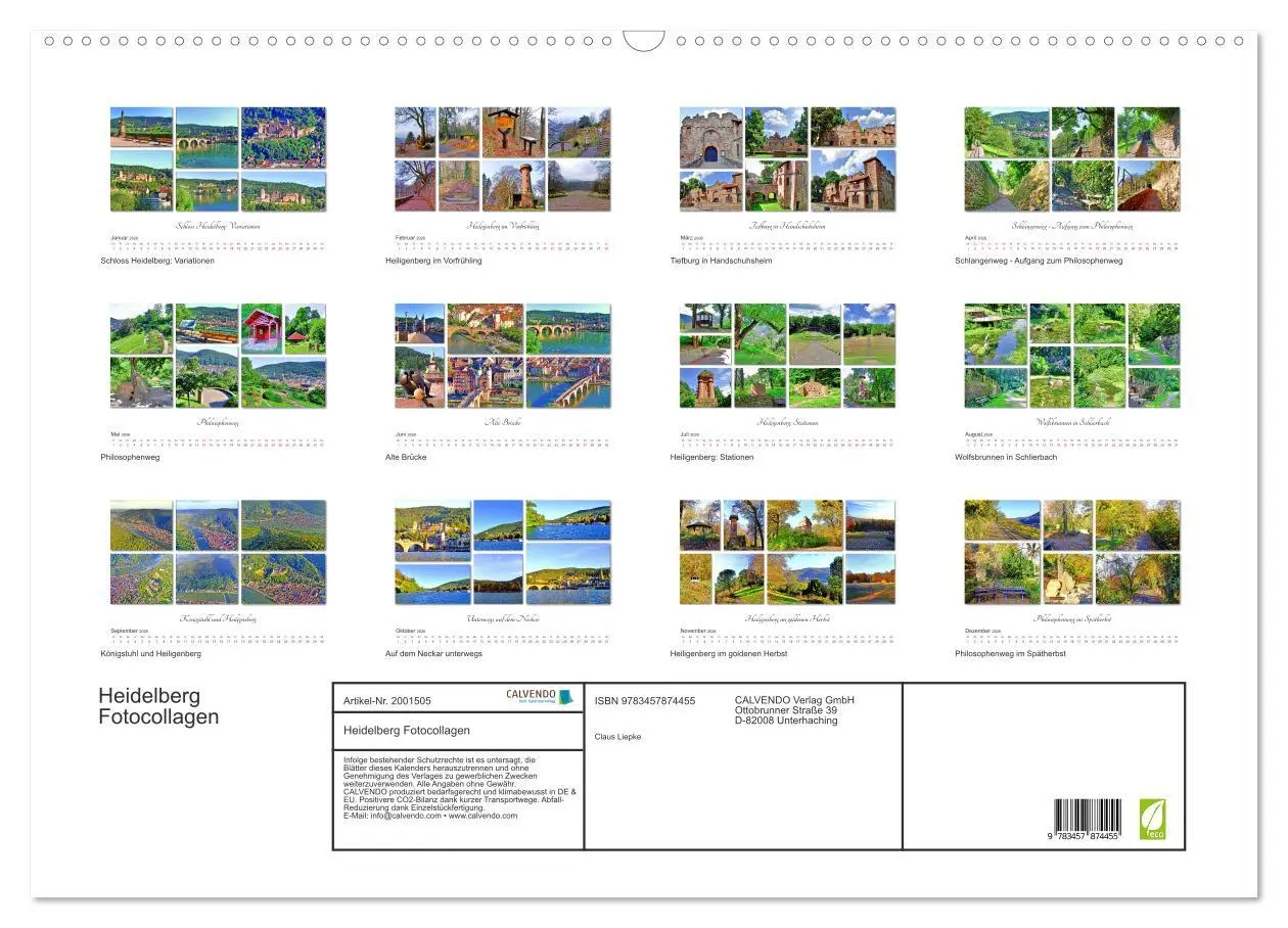 Bild: 9783457874455 | Heidelberg Fotocollagen (Wandkalender 2026 DIN A2 quer), CALVENDO...