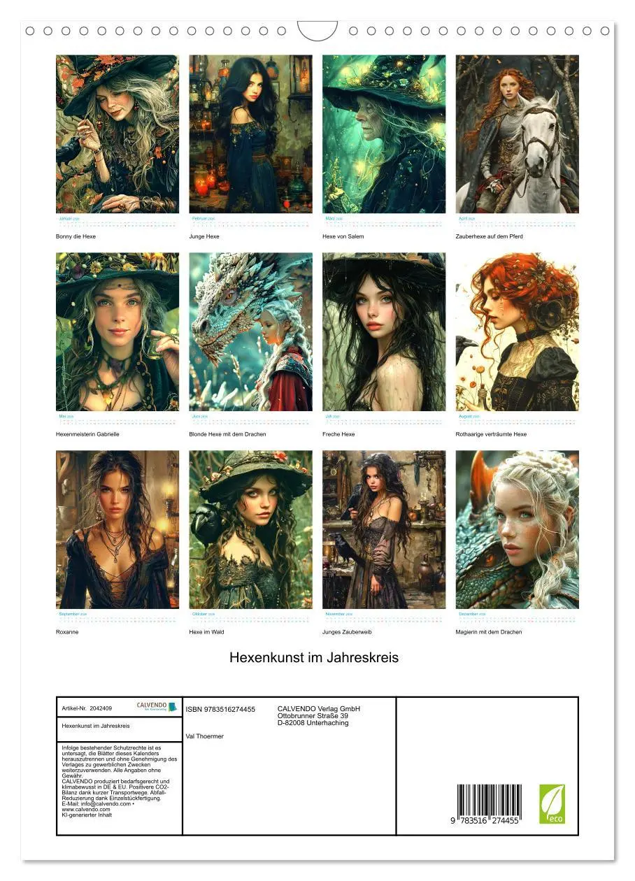 Bild: 9783516274455 | Hexenkunst im Jahreskreis (Wandkalender 2026 DIN A3 hoch), CALVENDO...