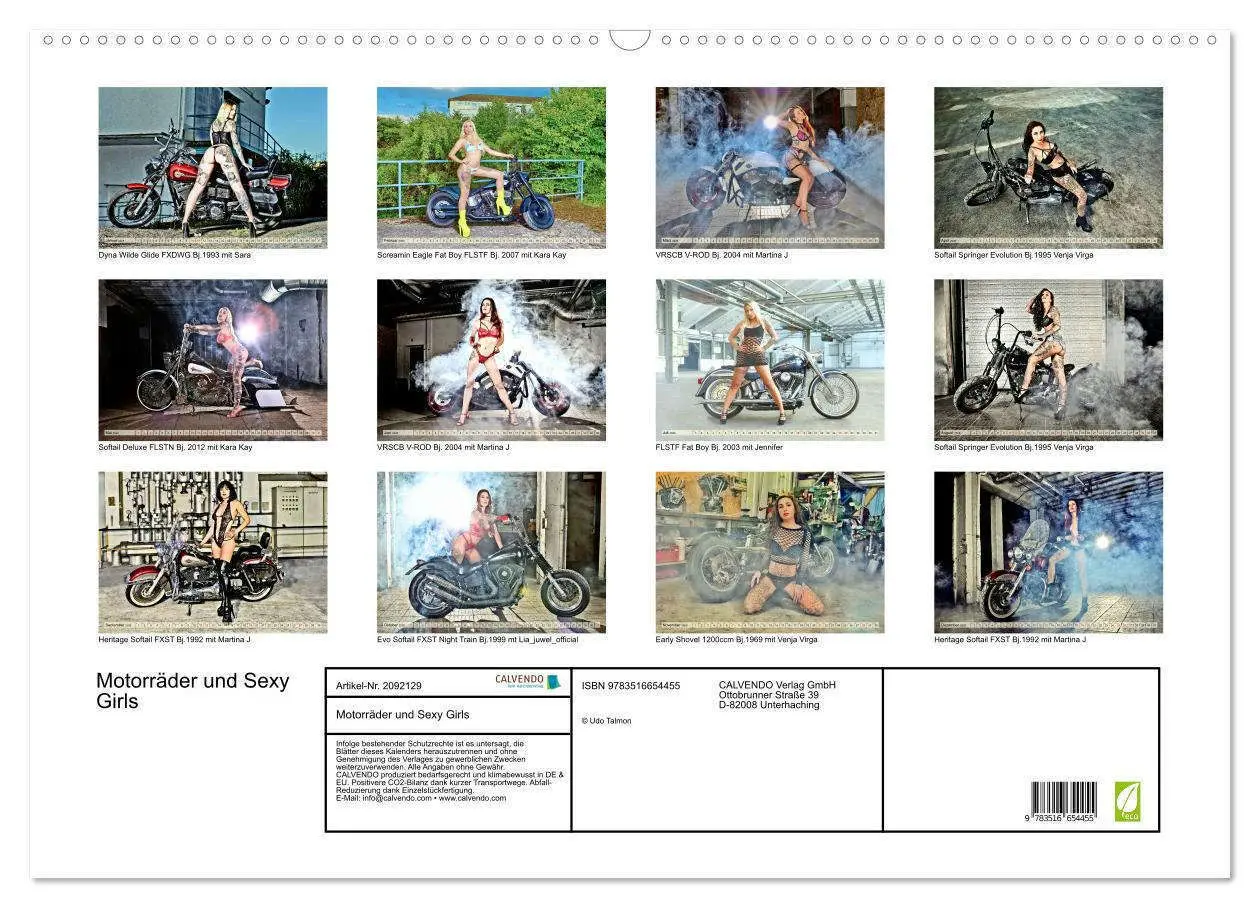 Bild: 9783516654455 | Motorräder und Sexy Girls (Wandkalender 2026 DIN A2 quer), CALVENDO...