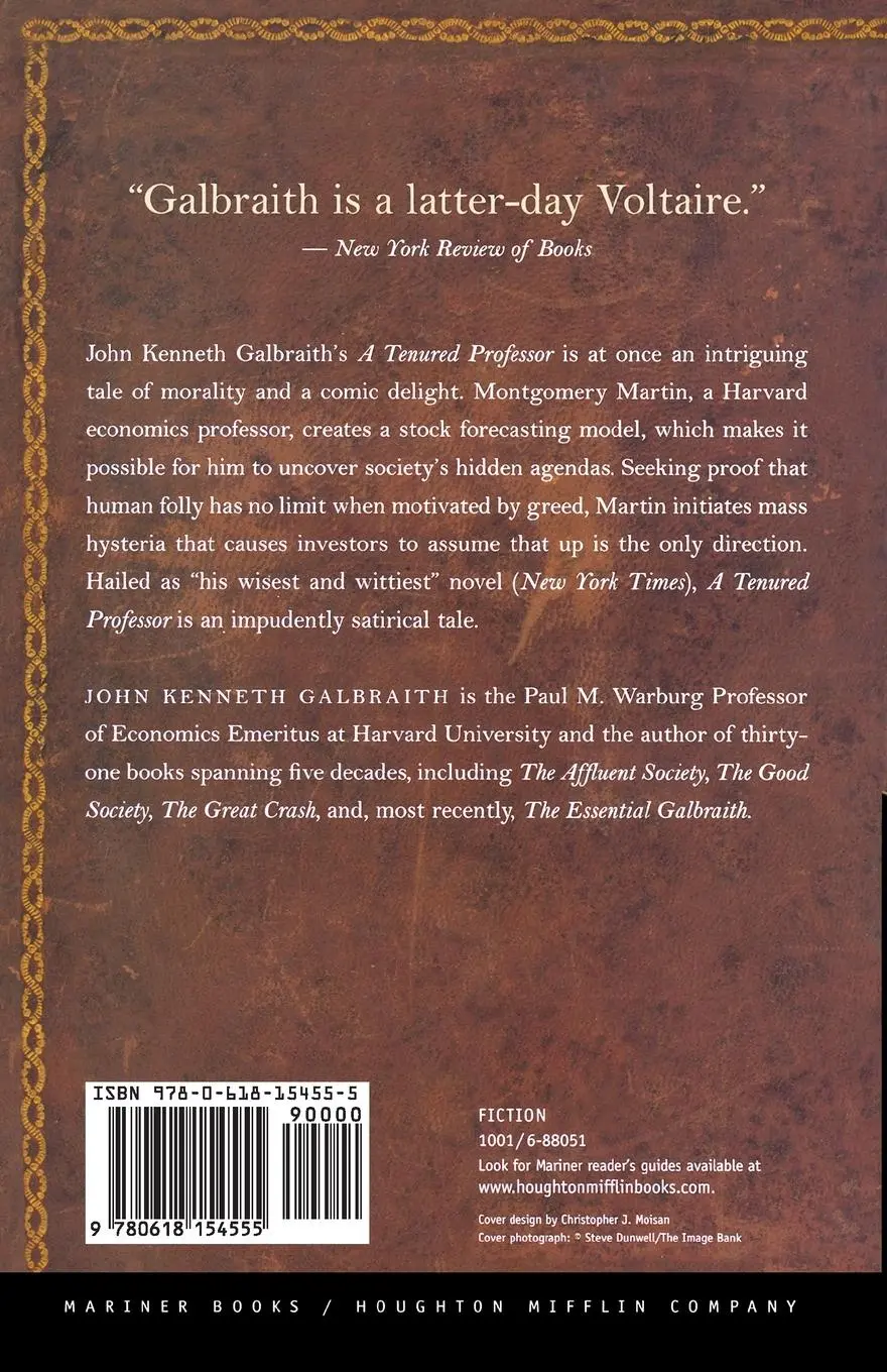 Rückseite: 9780618154555 | A Tenured Professor | John Kenneth Galbraith | Taschenbuch | Englisch