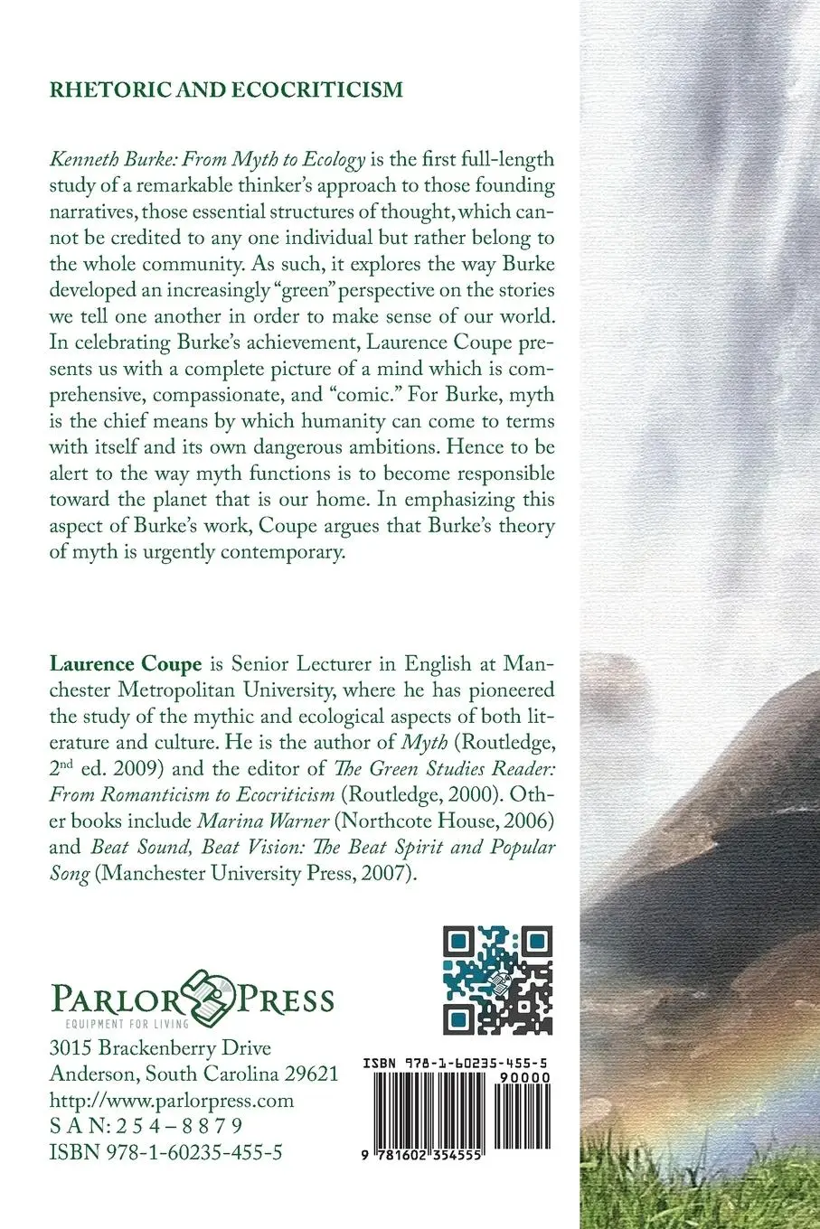 Rückseite: 9781602354555 | Kenneth Burke | From Myth to Ecology | Laurence Coupe | Taschenbuch