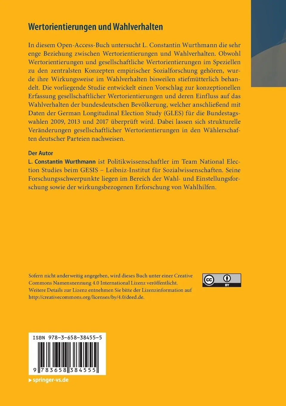 Rückseite: 9783658384555 | Wertorientierungen und Wahlverhalten | L. Constantin Wurthmann | Buch