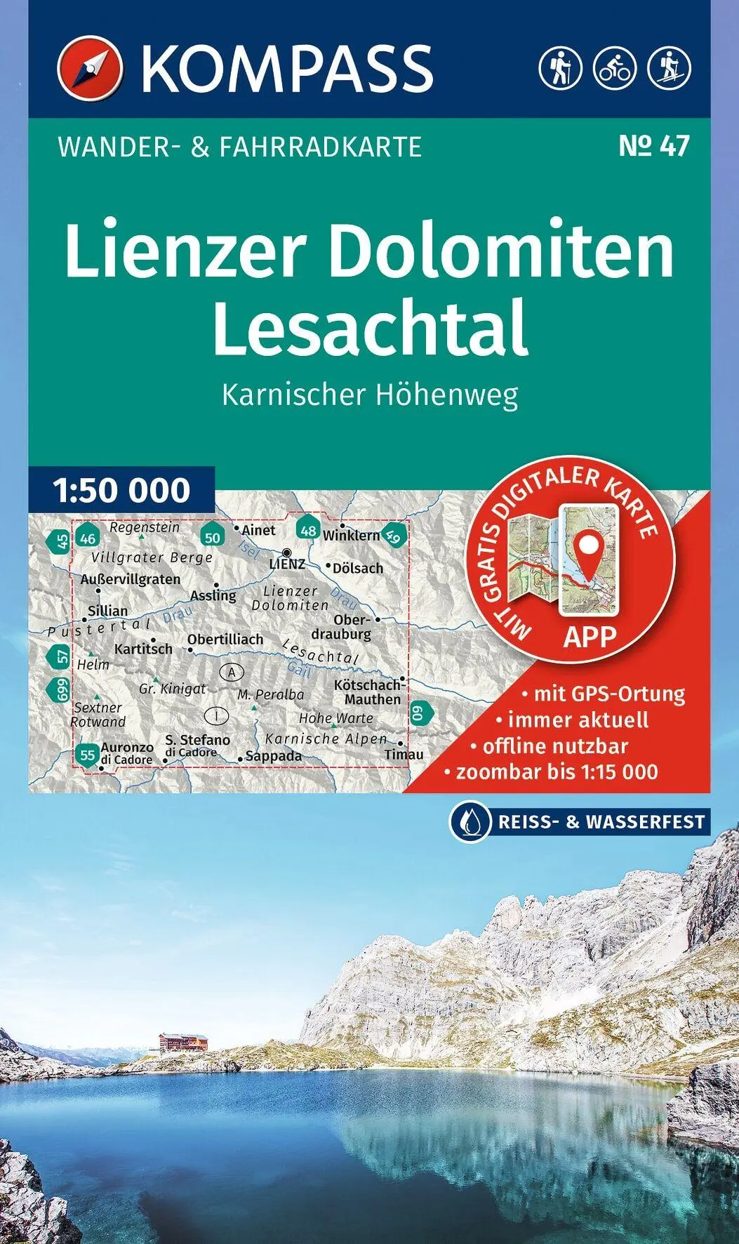 Cover: 9783991544555 | KOMPASS Wanderkarte 47 Lienzer Dolomiten, Lesachtal, Karnischer...