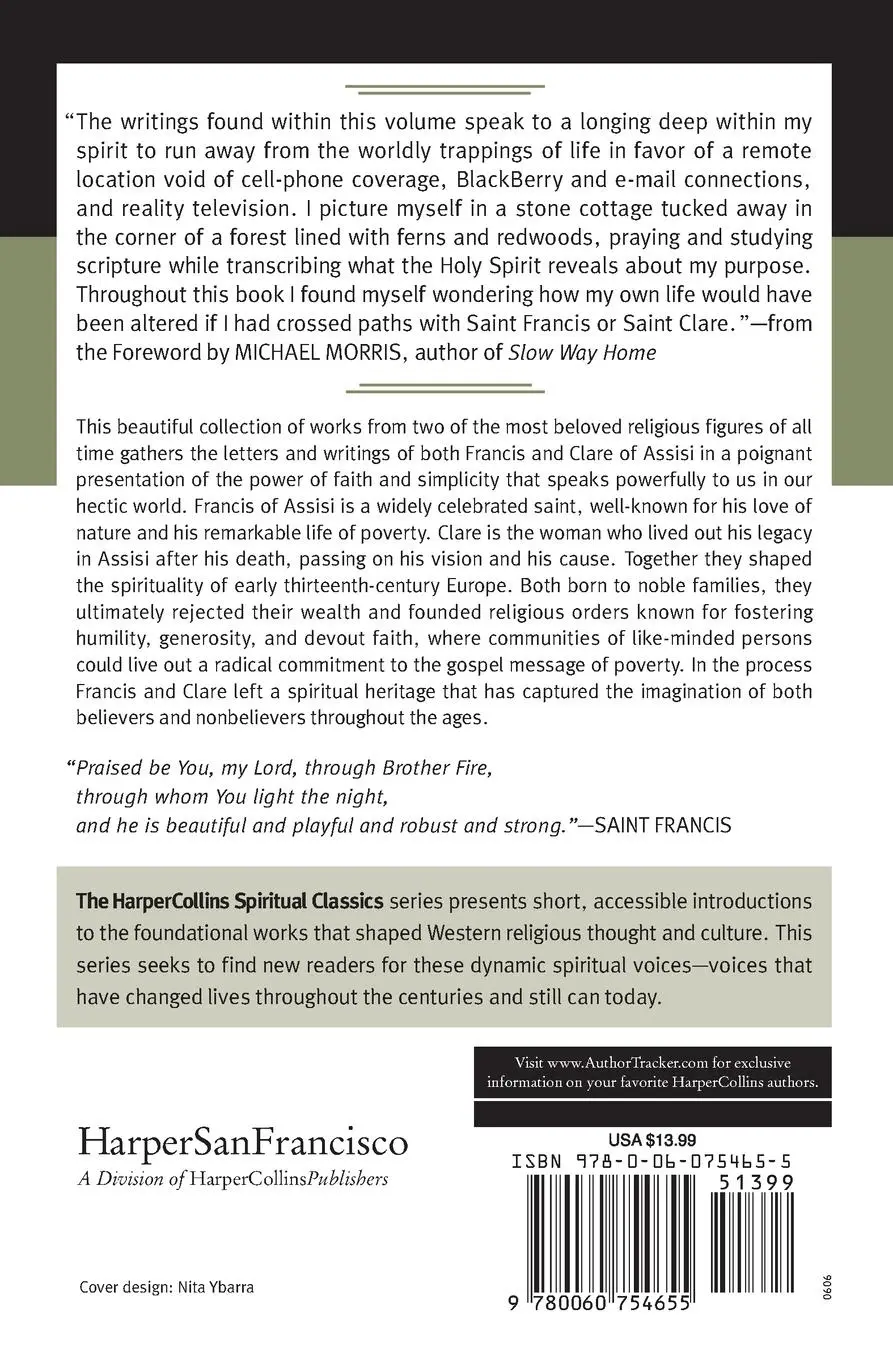 Rückseite: 9780060754655 | Francis &amp; Clare of Assisi | Selected Writings | Classics | Taschenbuch