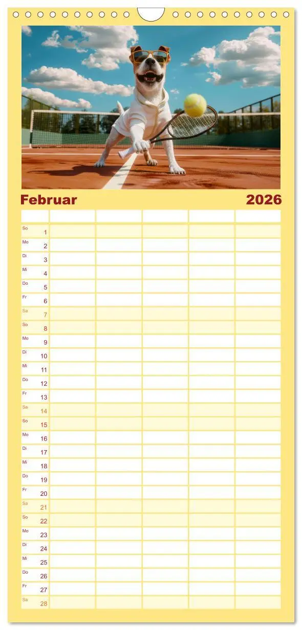 Bild: 9783516494655 | Familienplaner 2026 - Der tierisch lustige Tennis-Kalender mit 5...