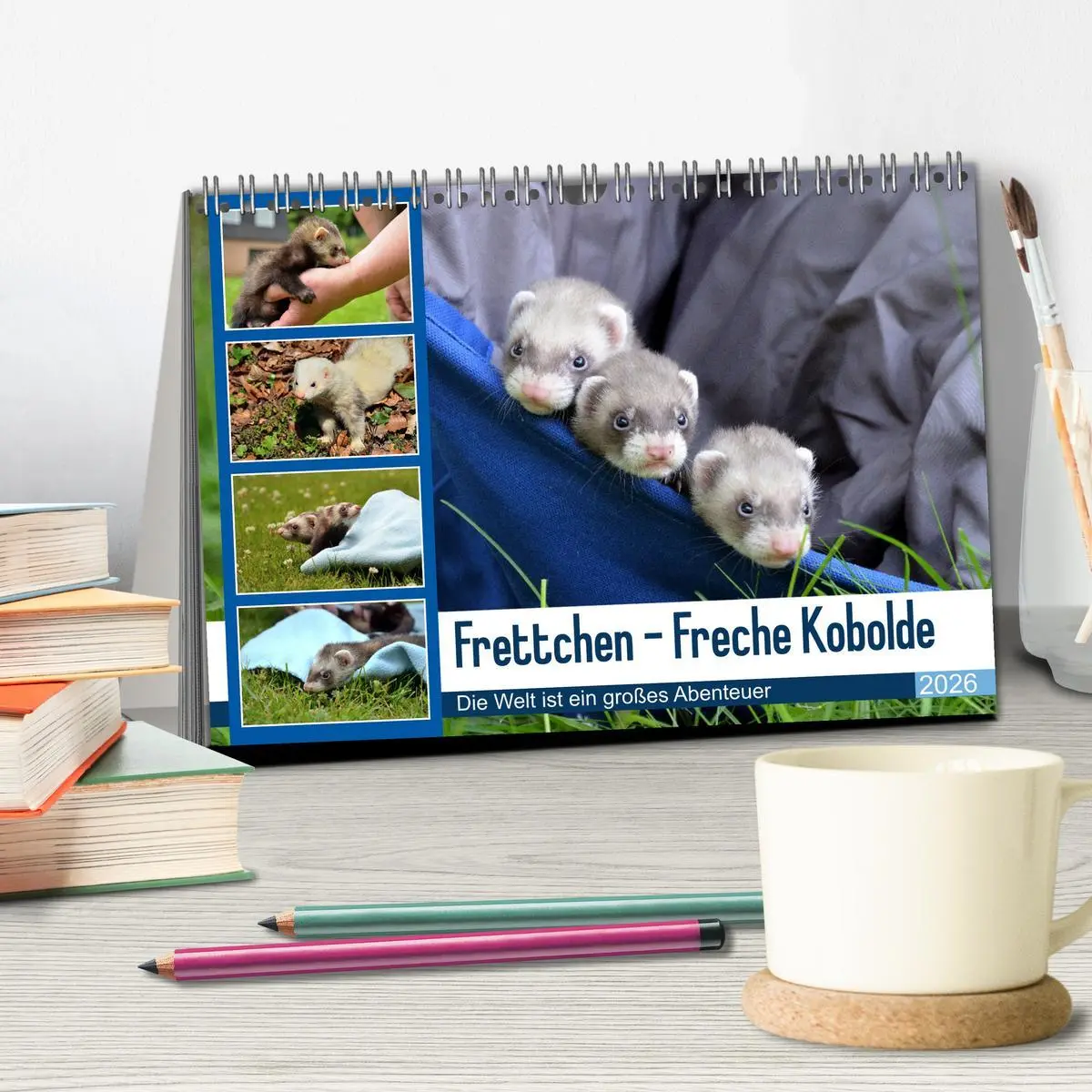 Bild: 9783516634655 | Frettchen - Freche Kobolde (Tischkalender 2026 DIN A5 quer),...