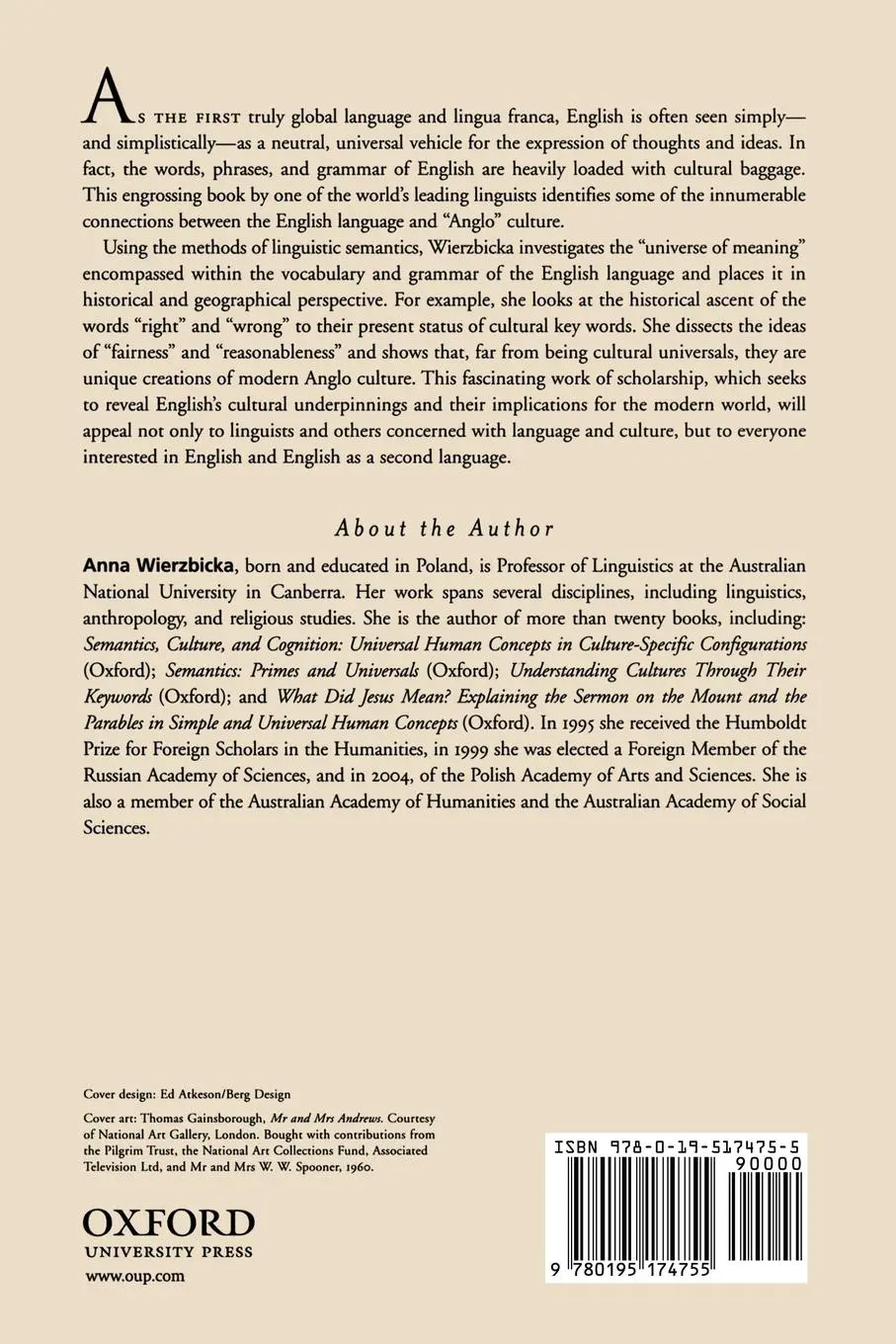 Rückseite: 9780195174755 | English | Anna Wierzbicka | Taschenbuch | Englisch | 2006
