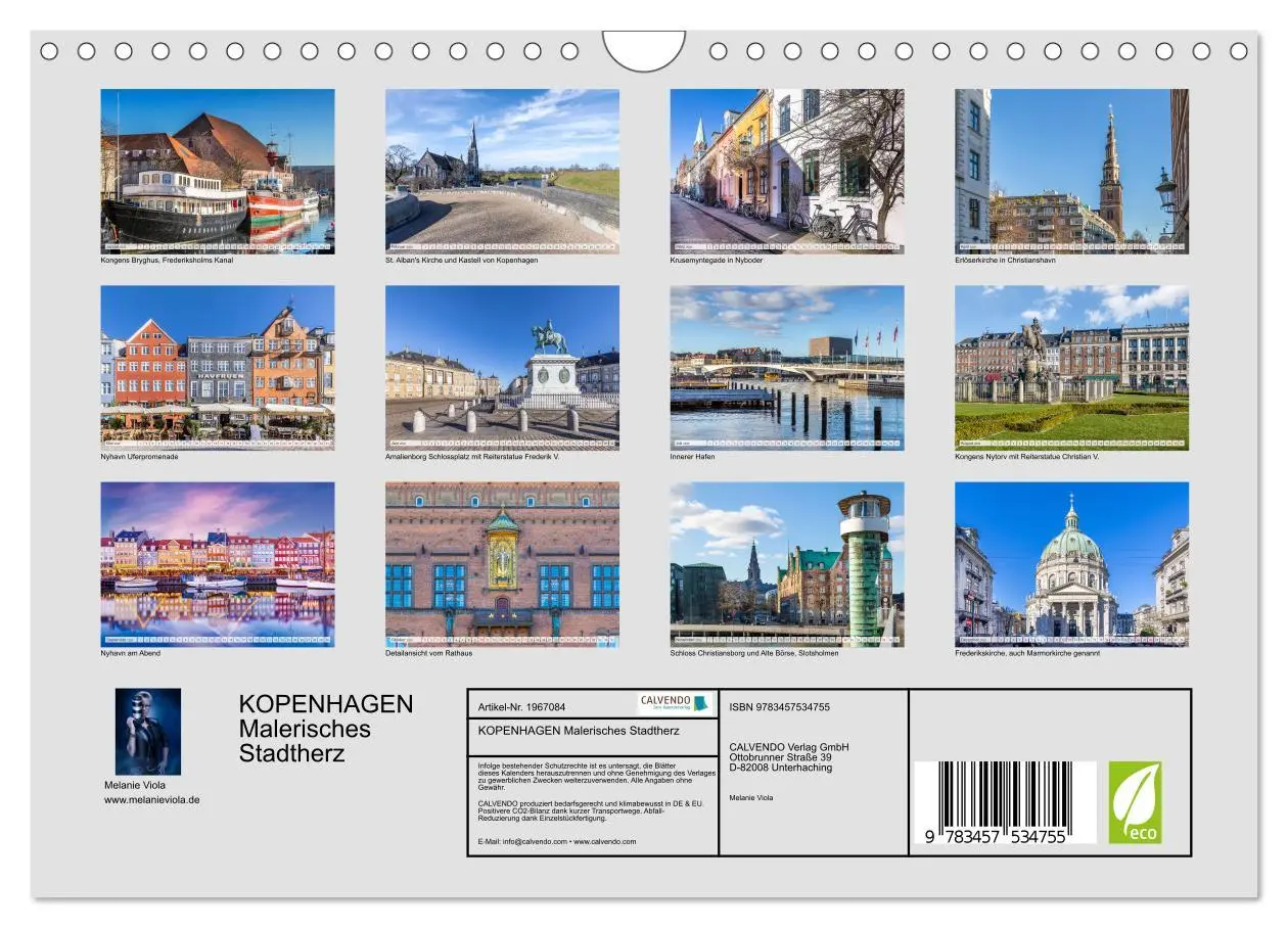 Bild: 9783457534755 | KOPENHAGEN Malerisches Stadtherz (Wandkalender 2026 DIN A4 quer),...
