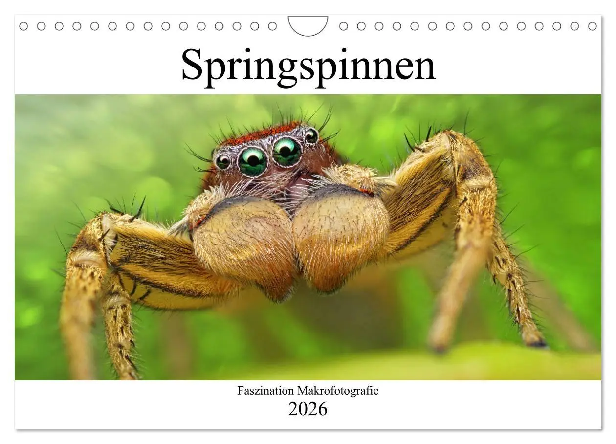Cover: 9783457844755 | Faszination Makrofotografie: Springspinnen (Wandkalender 2026 DIN...
