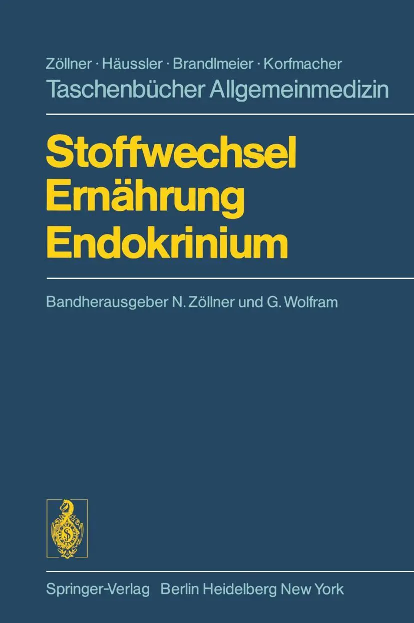 Cover: 9783540074755 | Stoffwechsel Ernährung Endokrinium | G. Wolfram (u. a.) | Taschenbuch