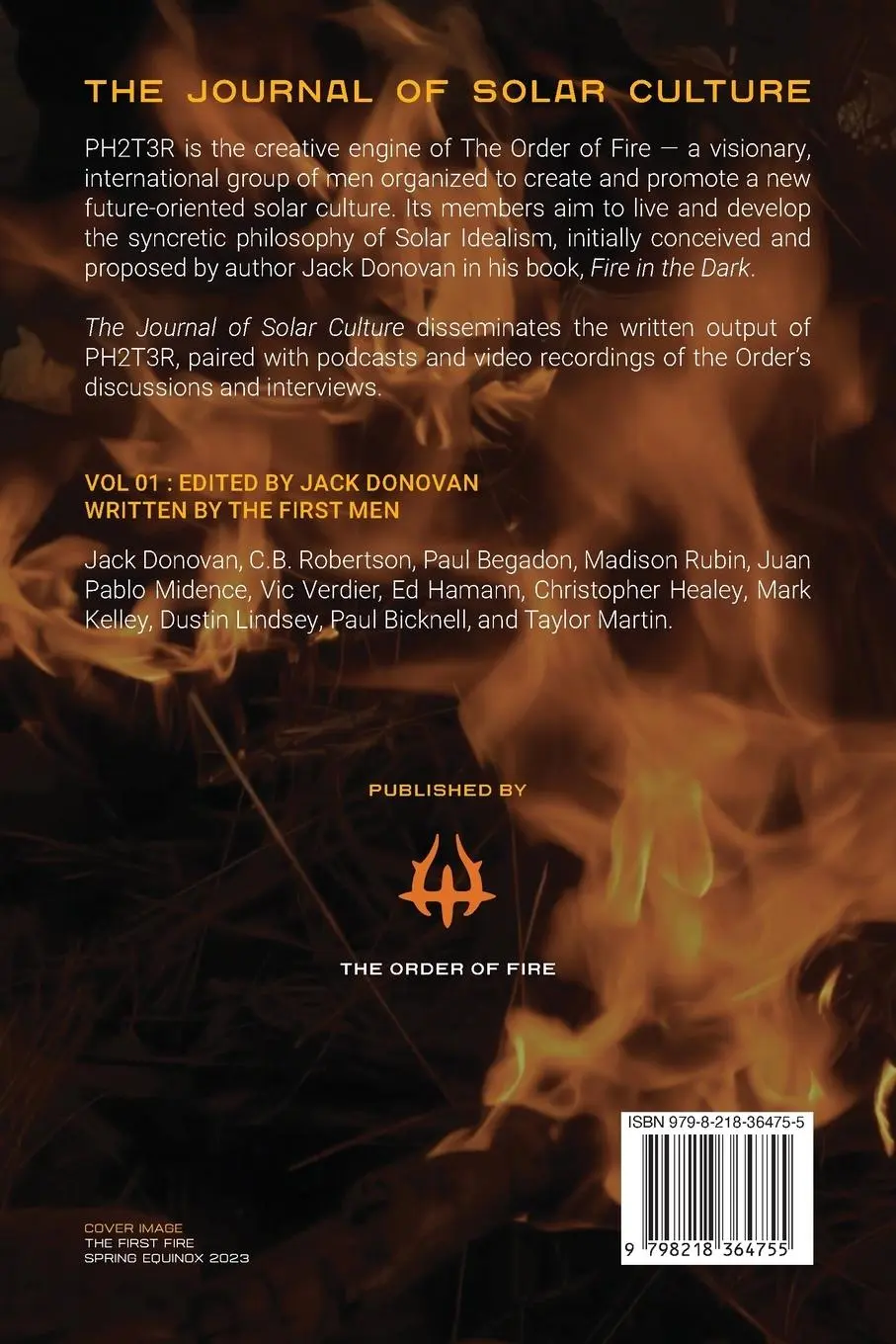 Rückseite: 9798218364755 | PH2T3R | The Journal of Solar Culture. Vol. 1 | Donovan (u. a.) | Buch