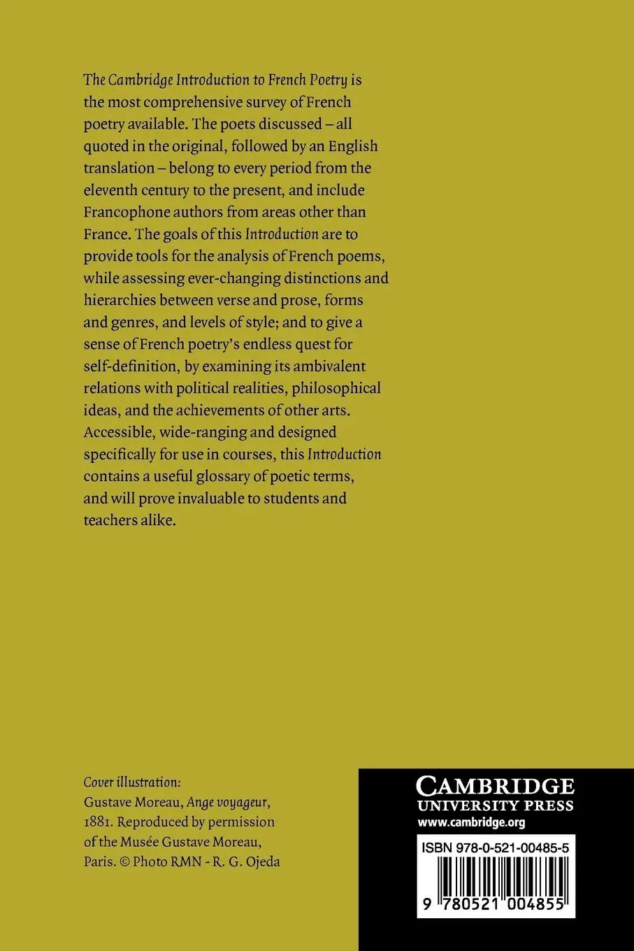 Rückseite: 9780521004855 | The Cambridge Introduction to French Poetry | Mary Shaw (u. a.) | Buch