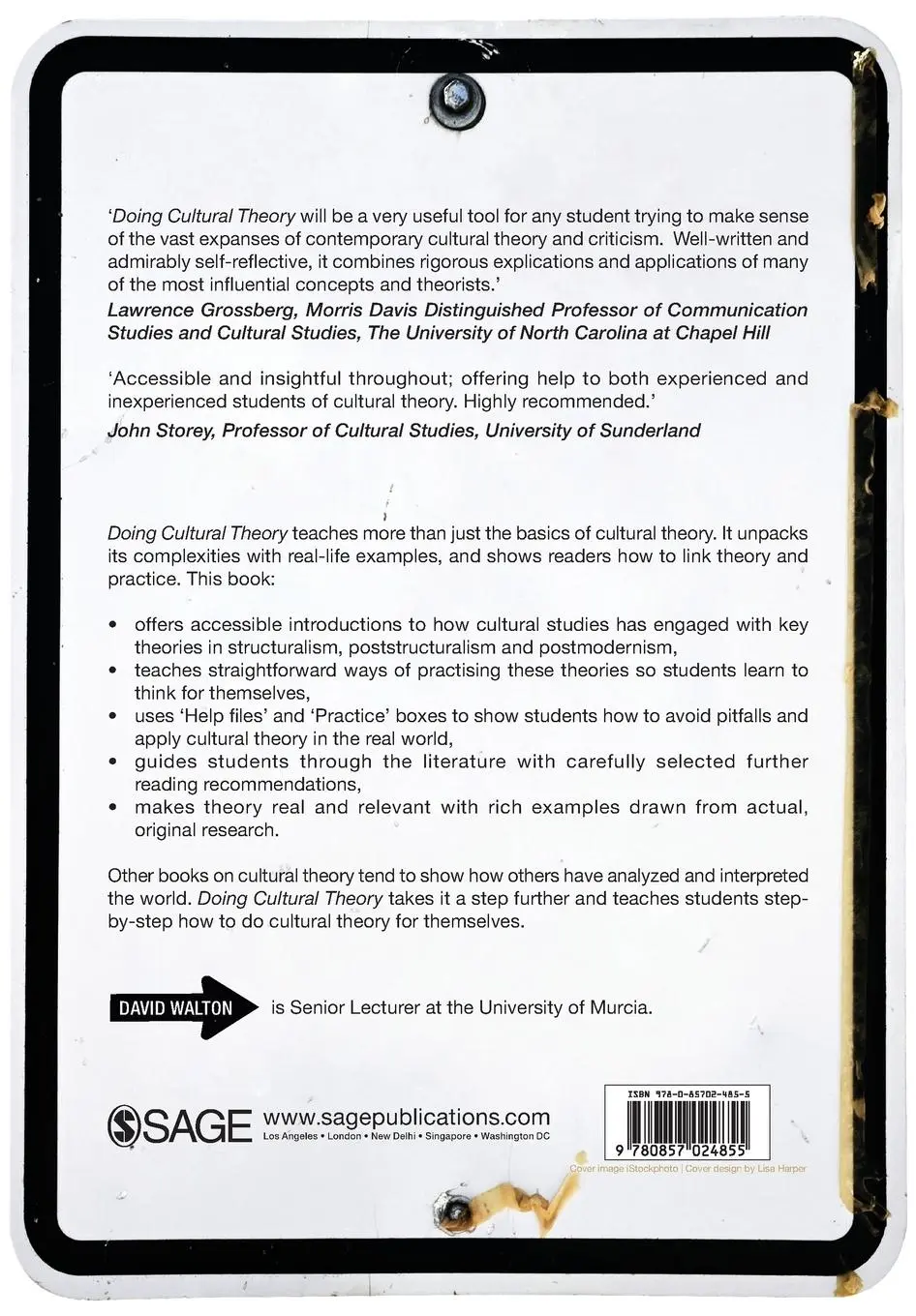 Rückseite: 9780857024855 | Doing Cultural Theory | David Walton | Taschenbuch | Englisch | 2012