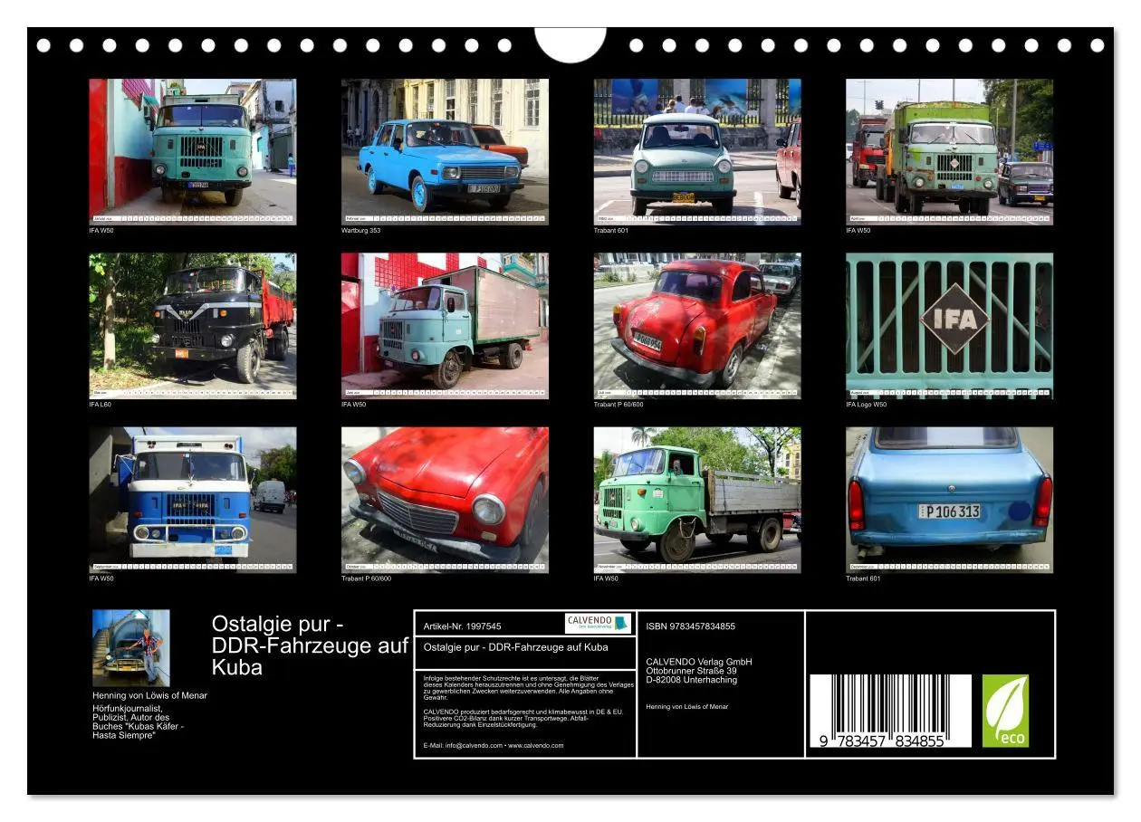 Bild: 9783457834855 | Ostalgie pur - DDR-Fahrzeuge auf Kuba (Wandkalender 2026 DIN A4...