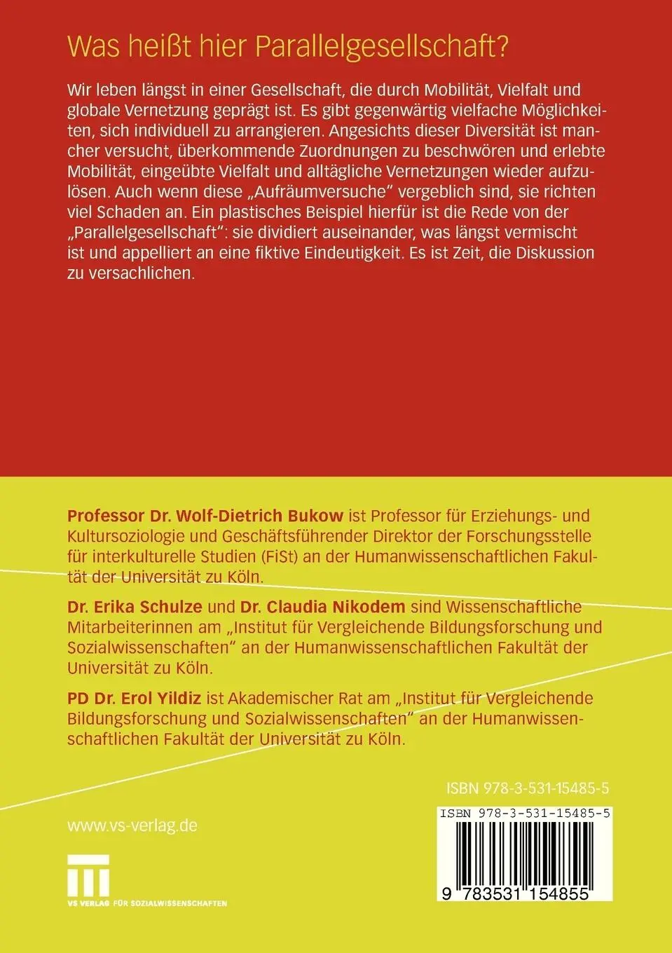 Rückseite: 9783531154855 | Was heißt hier Parallelgesellschaft? | Zum Umgang mit Differenzen