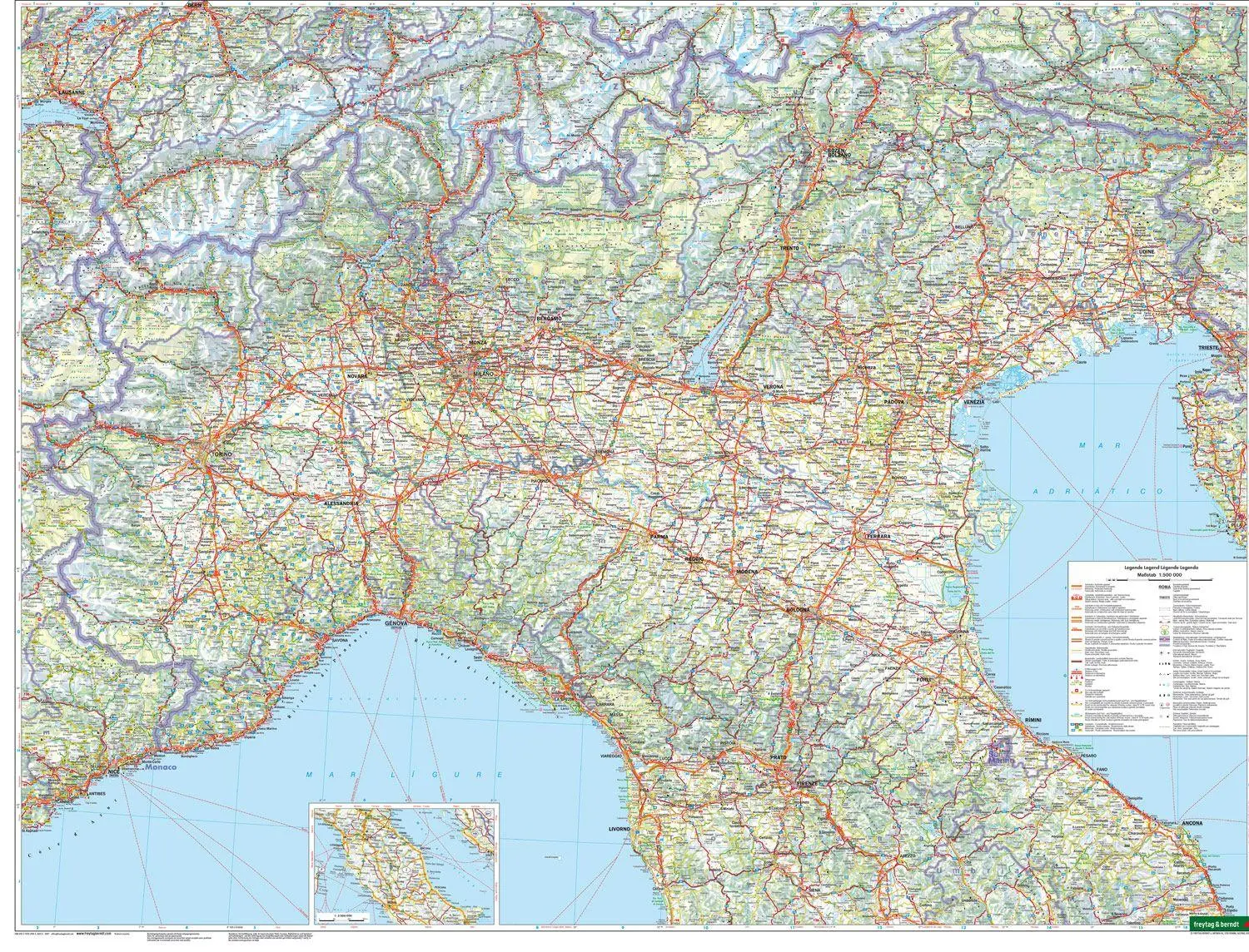 Bild: 9783707924855 | freytag &amp; berndt Straßenkarte Italien Nord 1:500.000 | Berndt | 2026