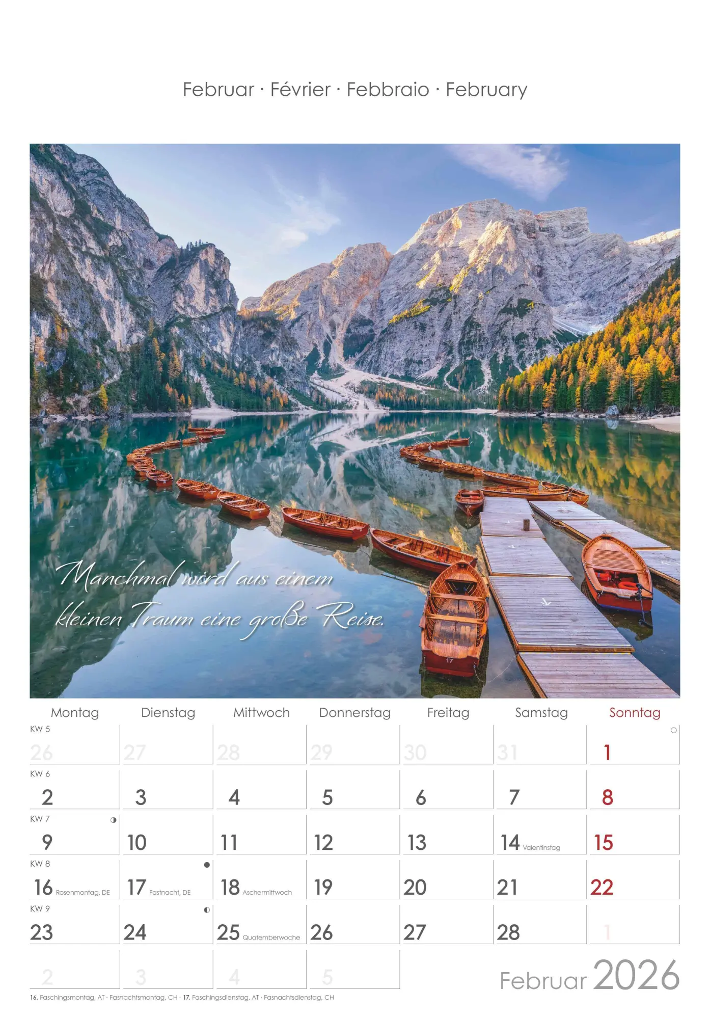 Bild: 4069095004955 | Auszeit für die Seele 2026 - Bildkalender 23,7x34 cm - Kalender mit...
