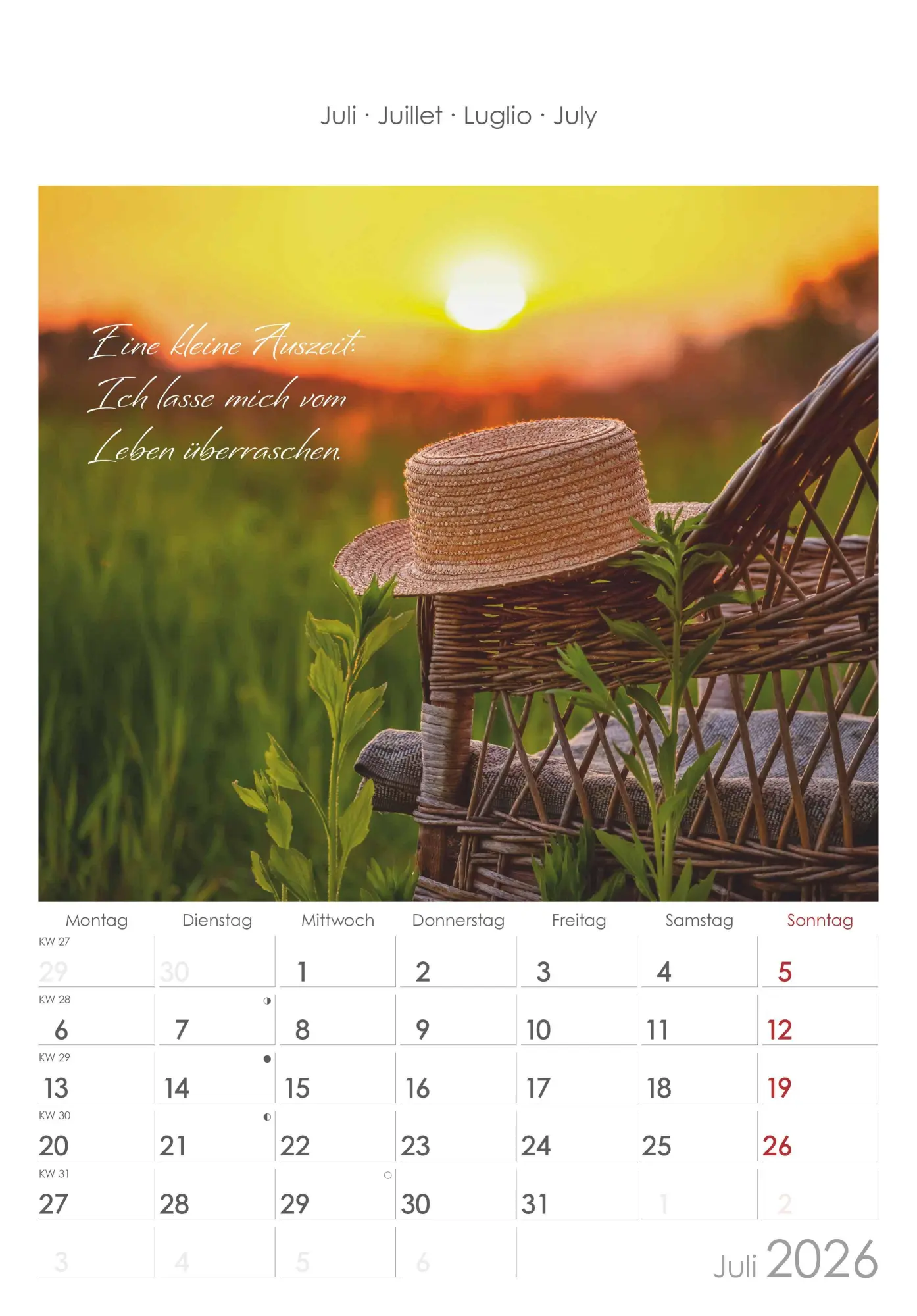 Bild: 4069095004955 | Auszeit für die Seele 2026 - Bildkalender 23,7x34 cm - Kalender mit...