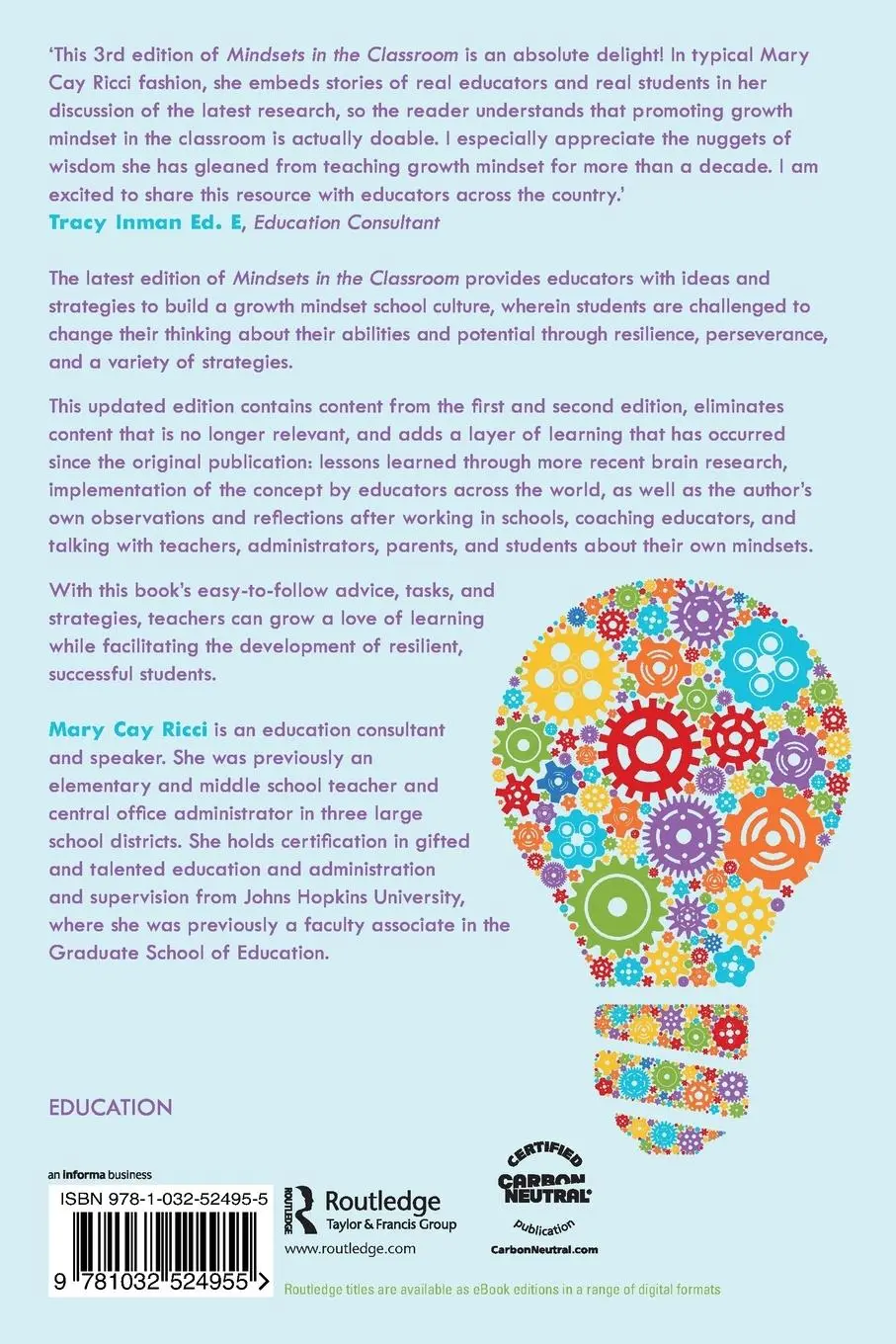 Rückseite: 9781032524955 | Mindsets in the Classroom | Mary Cay Ricci | Taschenbuch | Englisch
