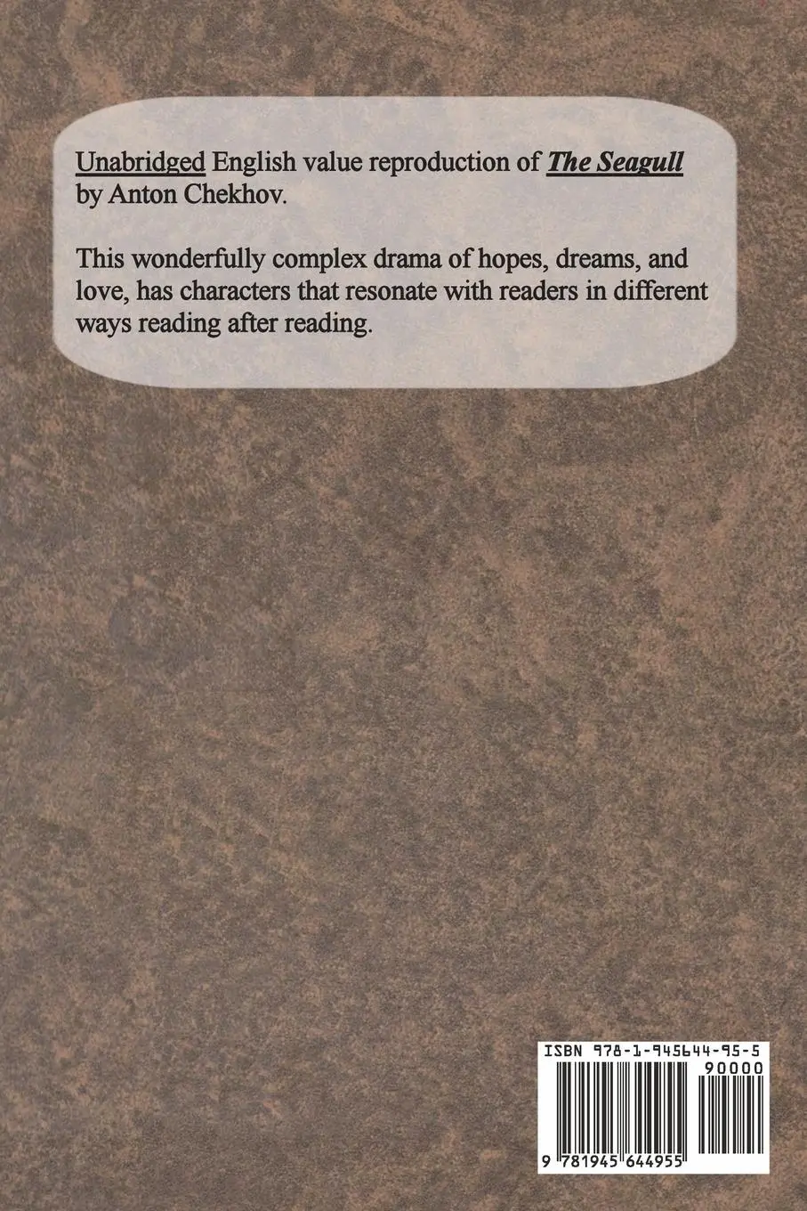 Rückseite: 9781945644955 | The Seagull | Anton Chekhov | Taschenbuch | Kartoniert / Broschiert