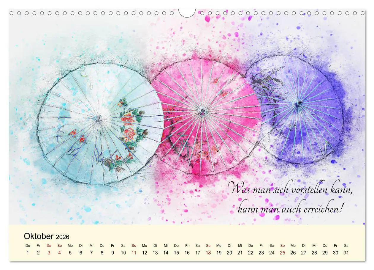 Bild: 9783457754955 | Aquarelle und Lebensweisheiten (Wandkalender 2026 DIN A3 quer),...