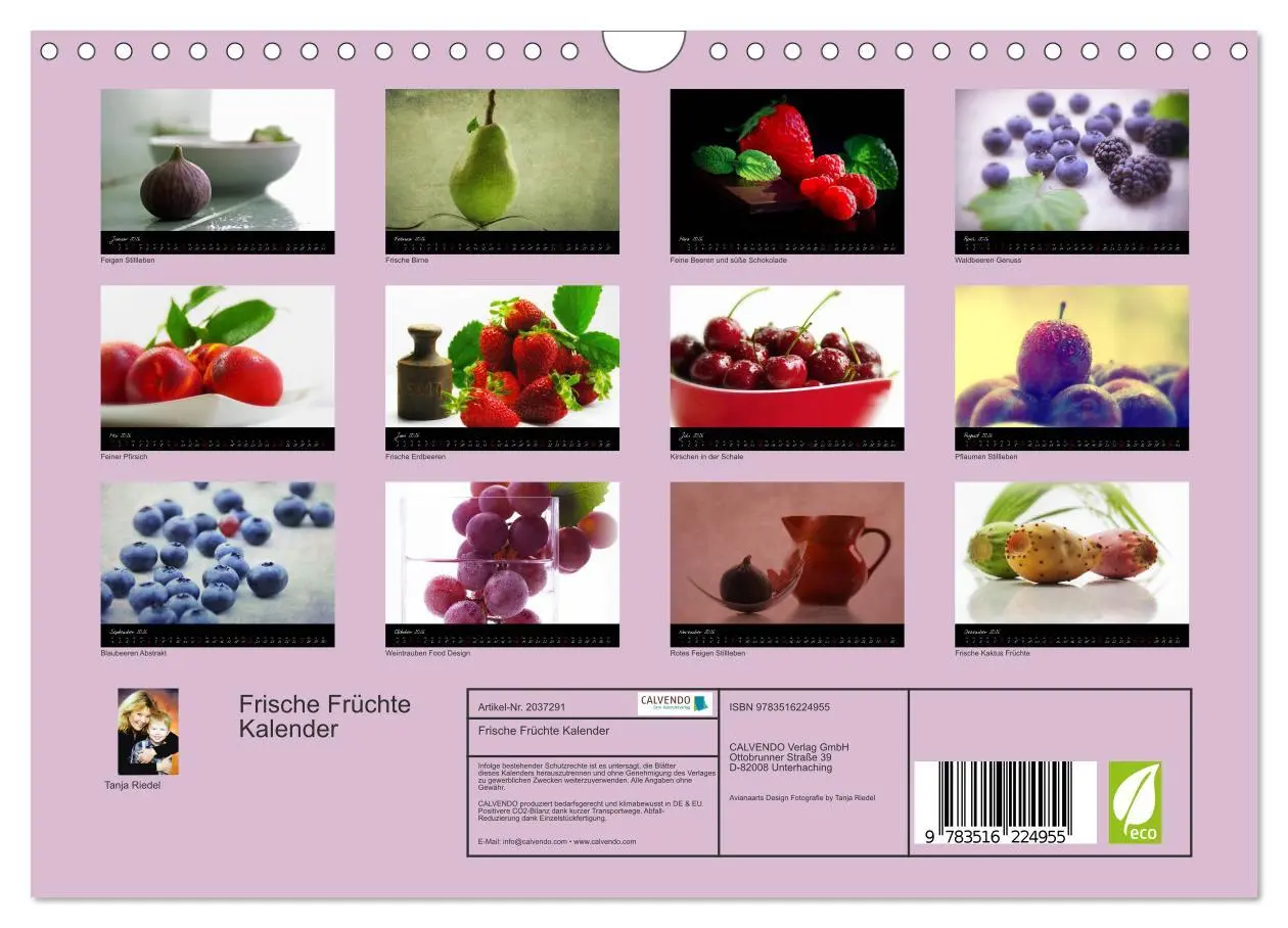 Bild: 9783516224955 | Frische Früchte Kalender (Wandkalender 2026 DIN A4 quer), CALVENDO...
