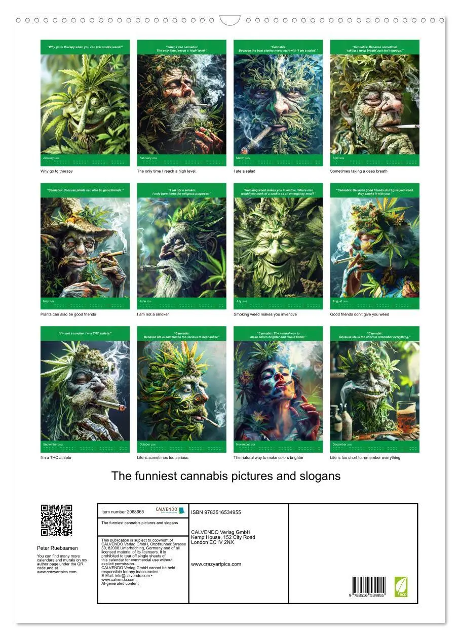 Bild: 9783516534955 | The funniest cannabis pictures and slogans (Wall Calendar 2026 DIN...