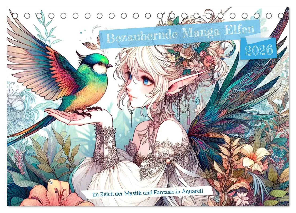 Cover: 9783457405055 | Bezaubernde Manga Elfen (Tischkalender 2026 DIN A5 quer), CALVENDO...