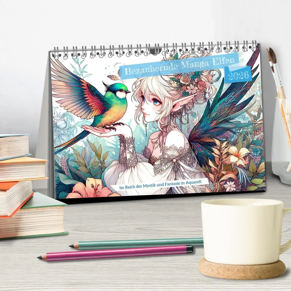 Bild: 9783457405055 | Bezaubernde Manga Elfen (Tischkalender 2026 DIN A5 quer), CALVENDO...
