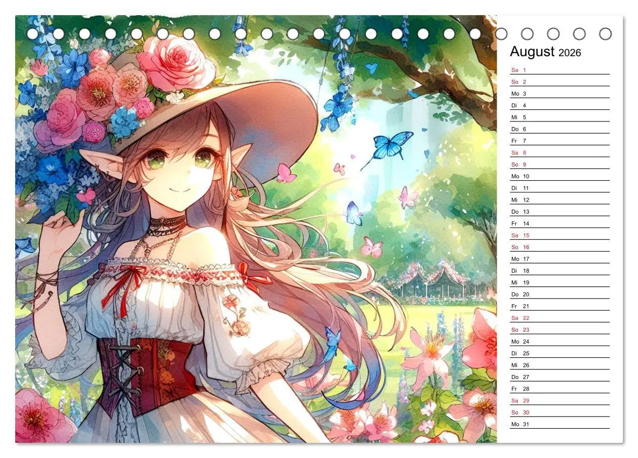 Bild: 9783457405055 | Bezaubernde Manga Elfen (Tischkalender 2026 DIN A5 quer), CALVENDO...