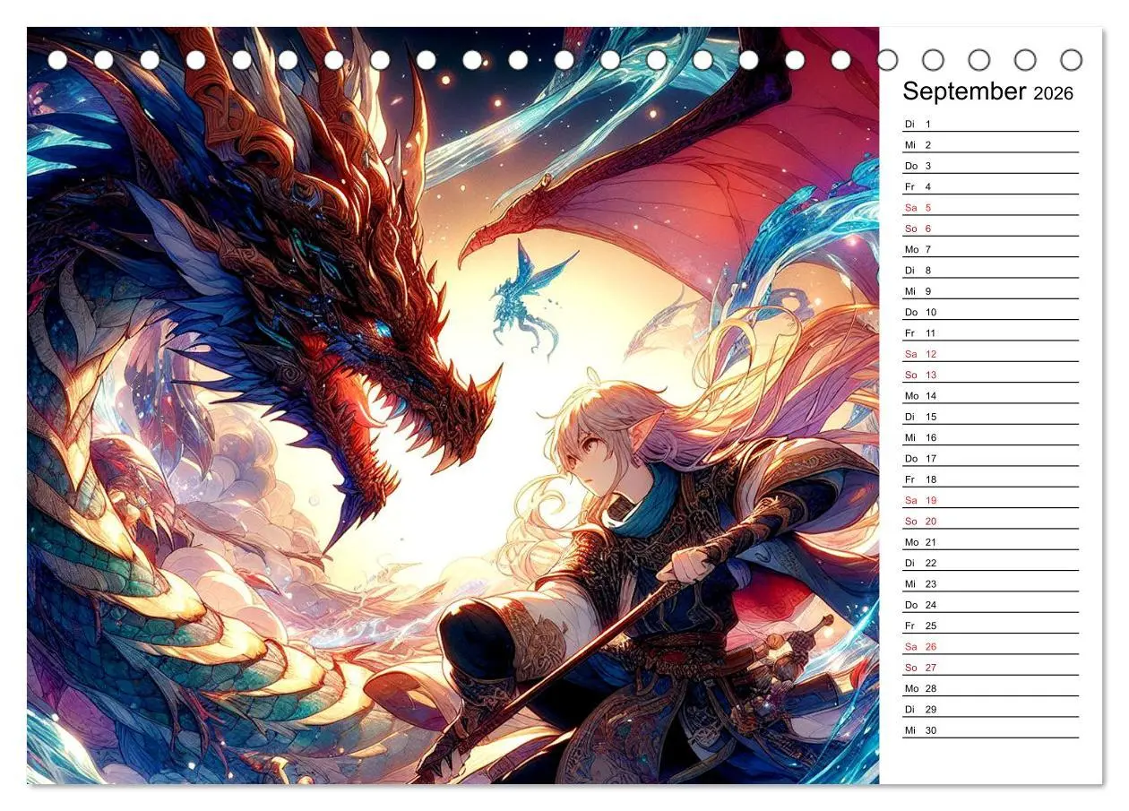 Bild: 9783457405055 | Bezaubernde Manga Elfen (Tischkalender 2026 DIN A5 quer), CALVENDO...