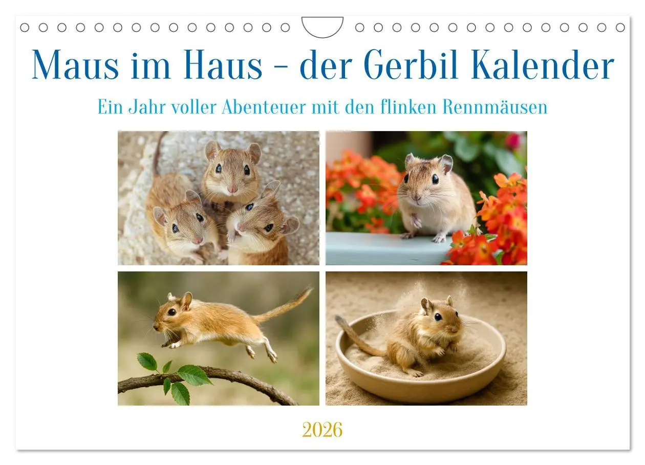 Cover: 9783516595055 | Maus im Haus - der Gerbil Kalender (Wandkalender 2026 DIN A4 quer),...