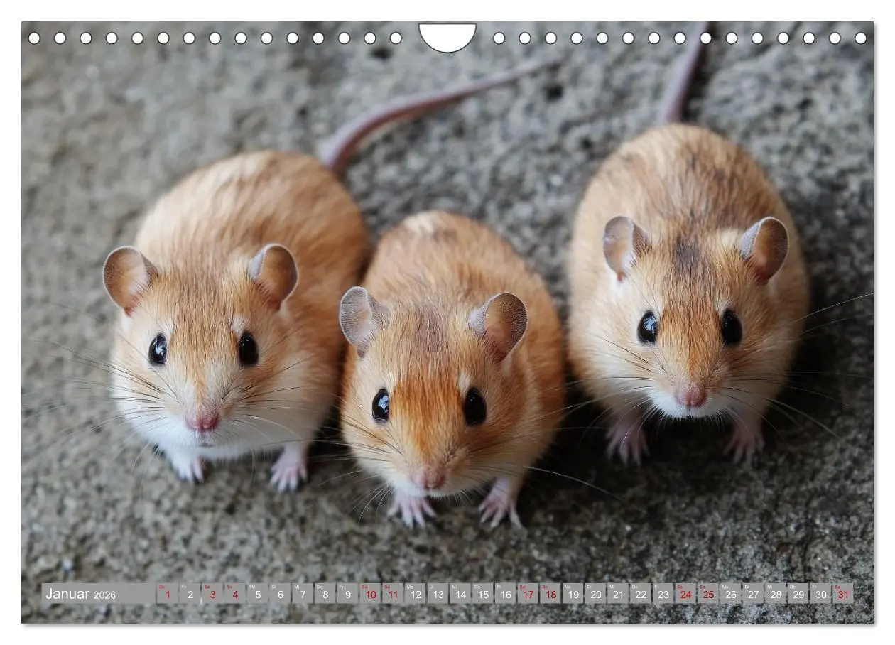 Bild: 9783516595055 | Maus im Haus - der Gerbil Kalender (Wandkalender 2026 DIN A4 quer),...