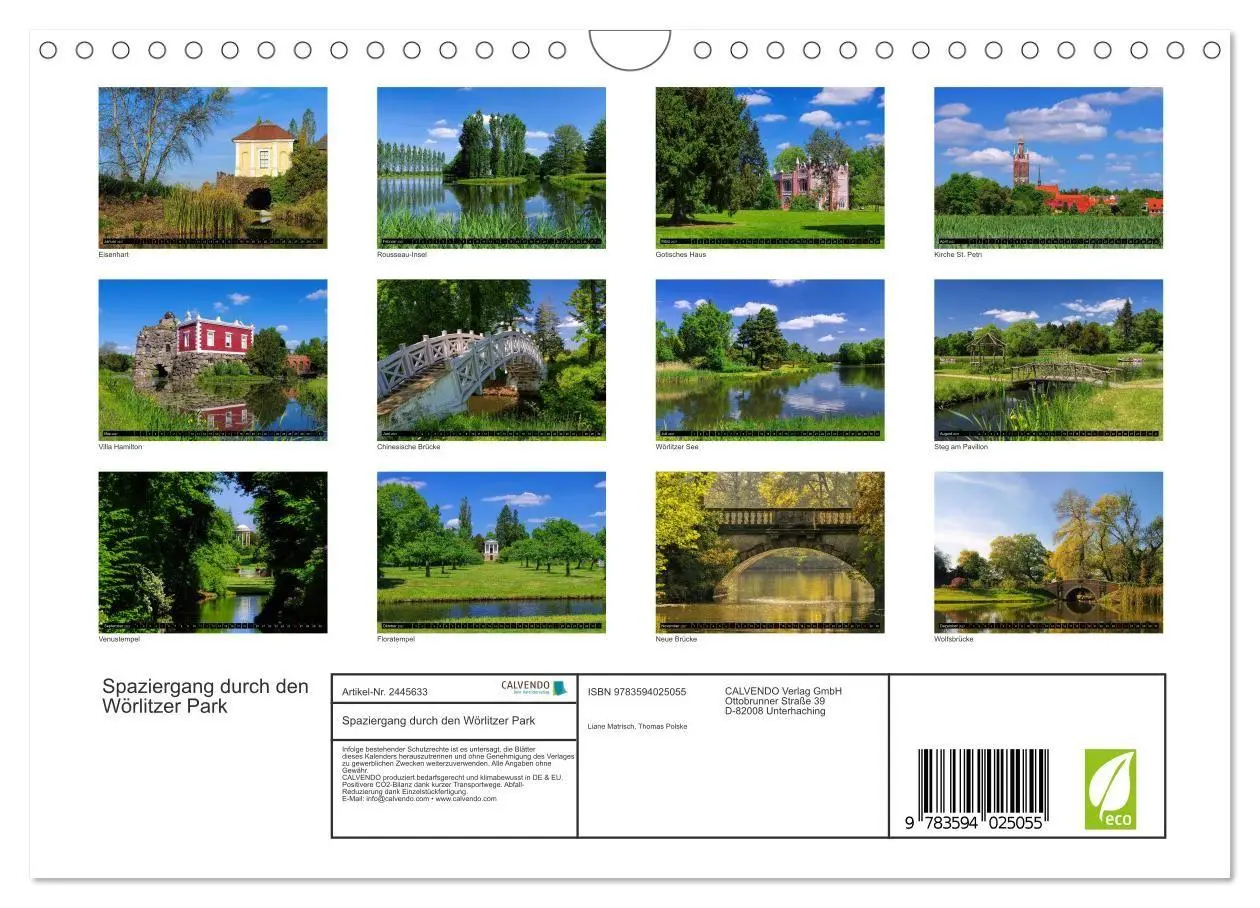 Bild: 9783594025055 | Spaziergang durch den Wörlitzer Park (Wandkalender 2027 DIN A4...