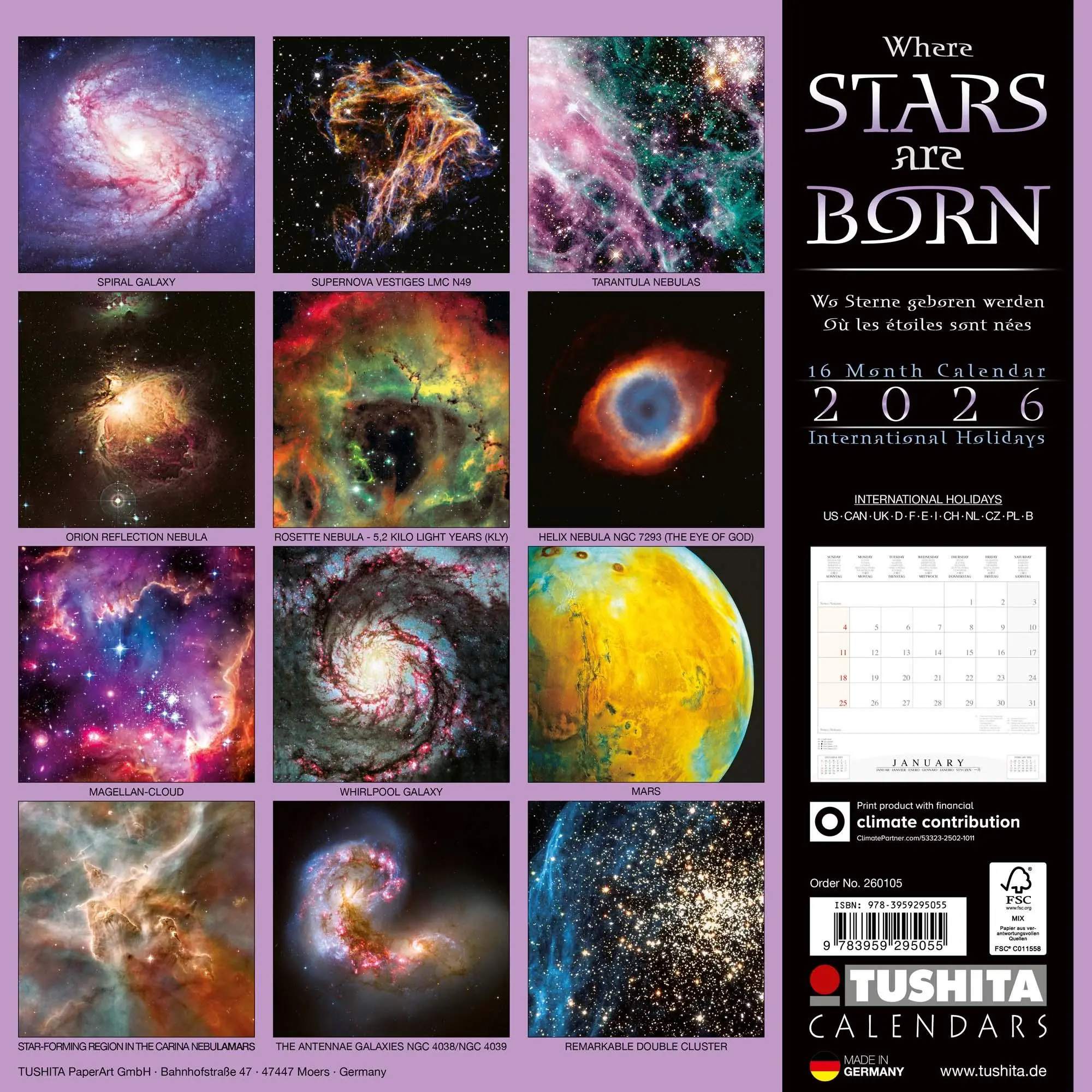 Rückseite: 9783959295055 | Where Stars are Born 2026 | Kalender 2026 | Kalender | 28 S. | 2026