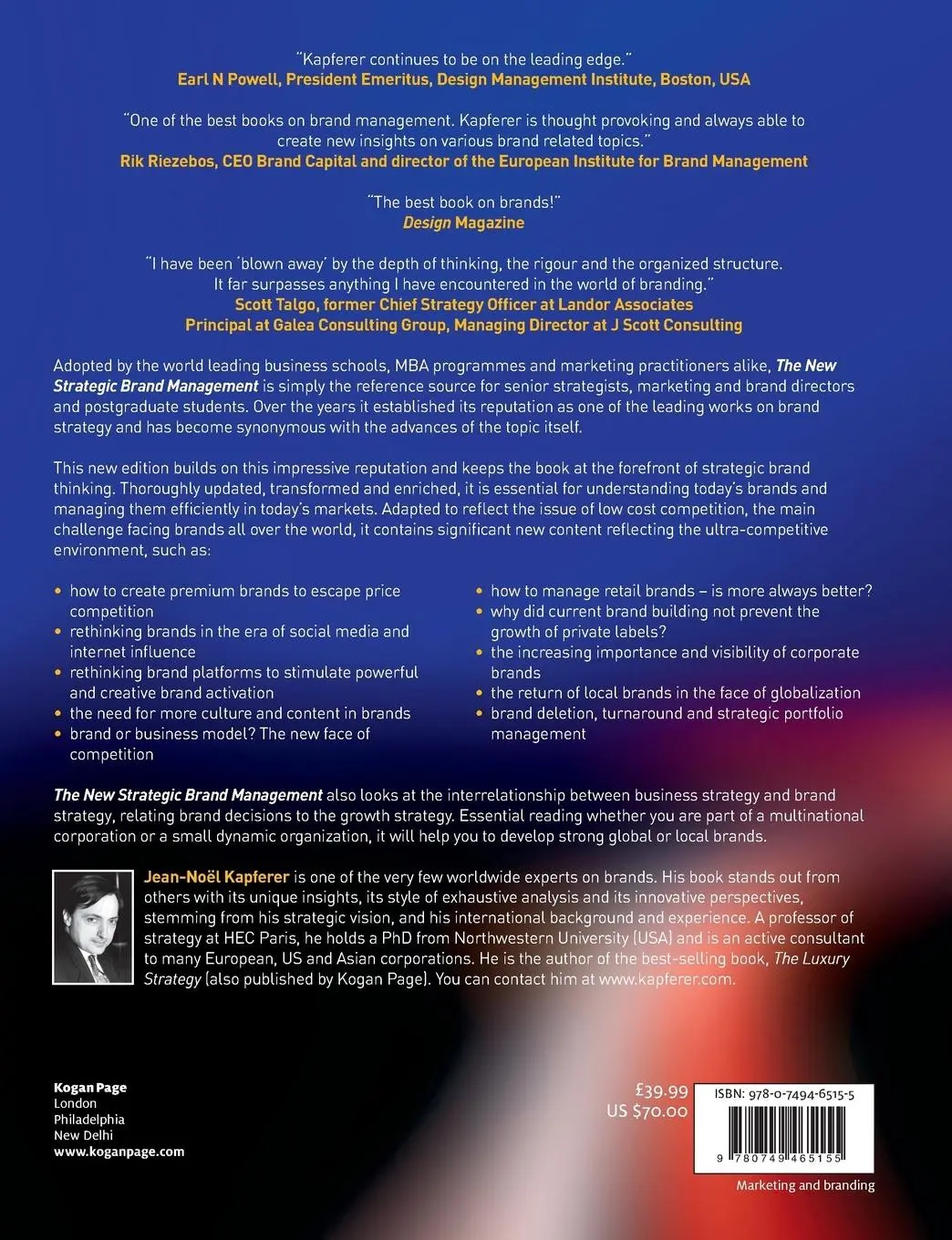Rückseite: 9780749465155 | The New Strategic Brand Management | Jean-Noël Kapferer | Taschenbuch