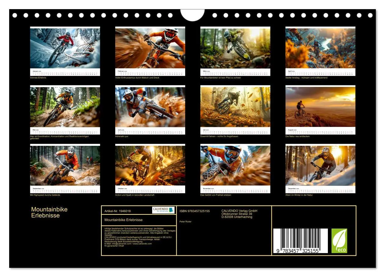 Bild: 9783457325155 | Mountainbike Erlebnisse (Wandkalender 2026 DIN A4 quer), CALVENDO...