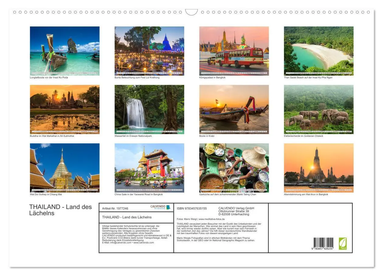 Bild: 9783457635155 | THAILAND - Land des Lächelns (Wandkalender 2026 DIN A2 quer),...