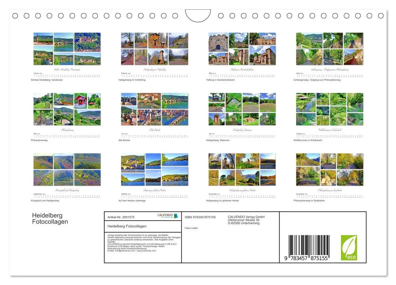 Bild: 9783457875155 | Heidelberg Fotocollagen (Wandkalender 2026 DIN A4 quer), CALVENDO...