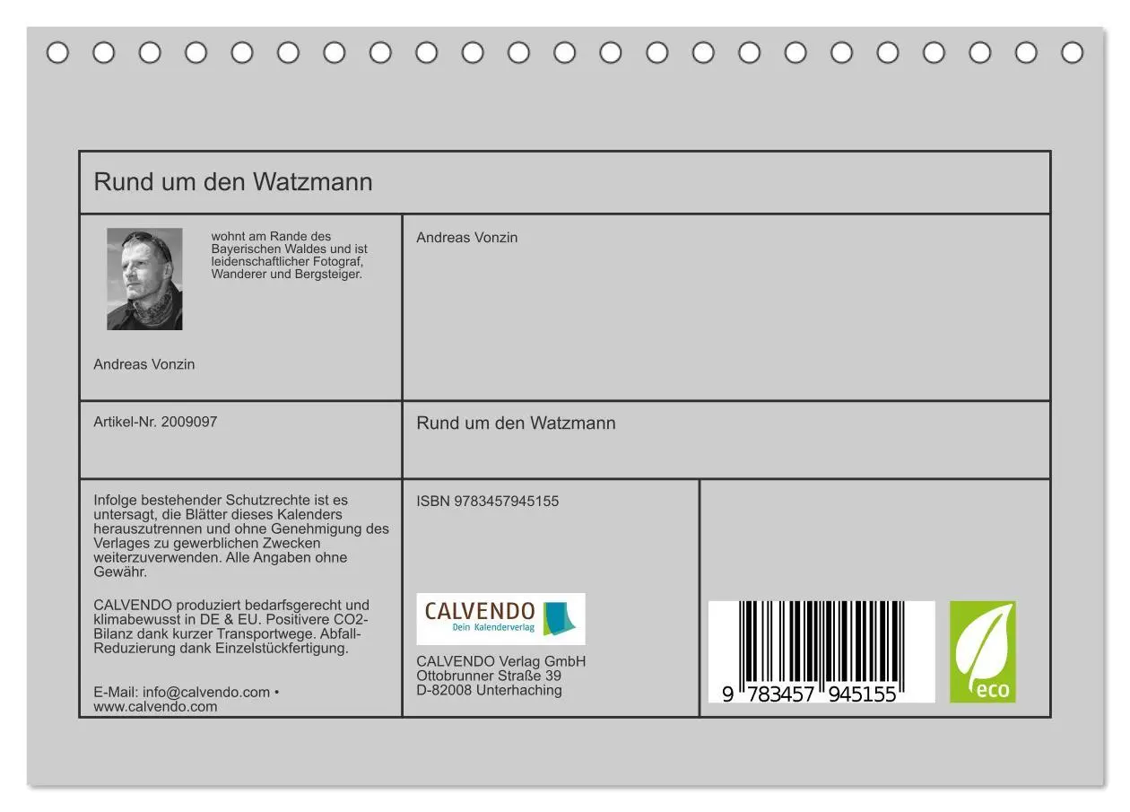 Bild: 9783457945155 | Rund um den Watzmann (Tischkalender 2026 DIN A5 quer), CALVENDO...