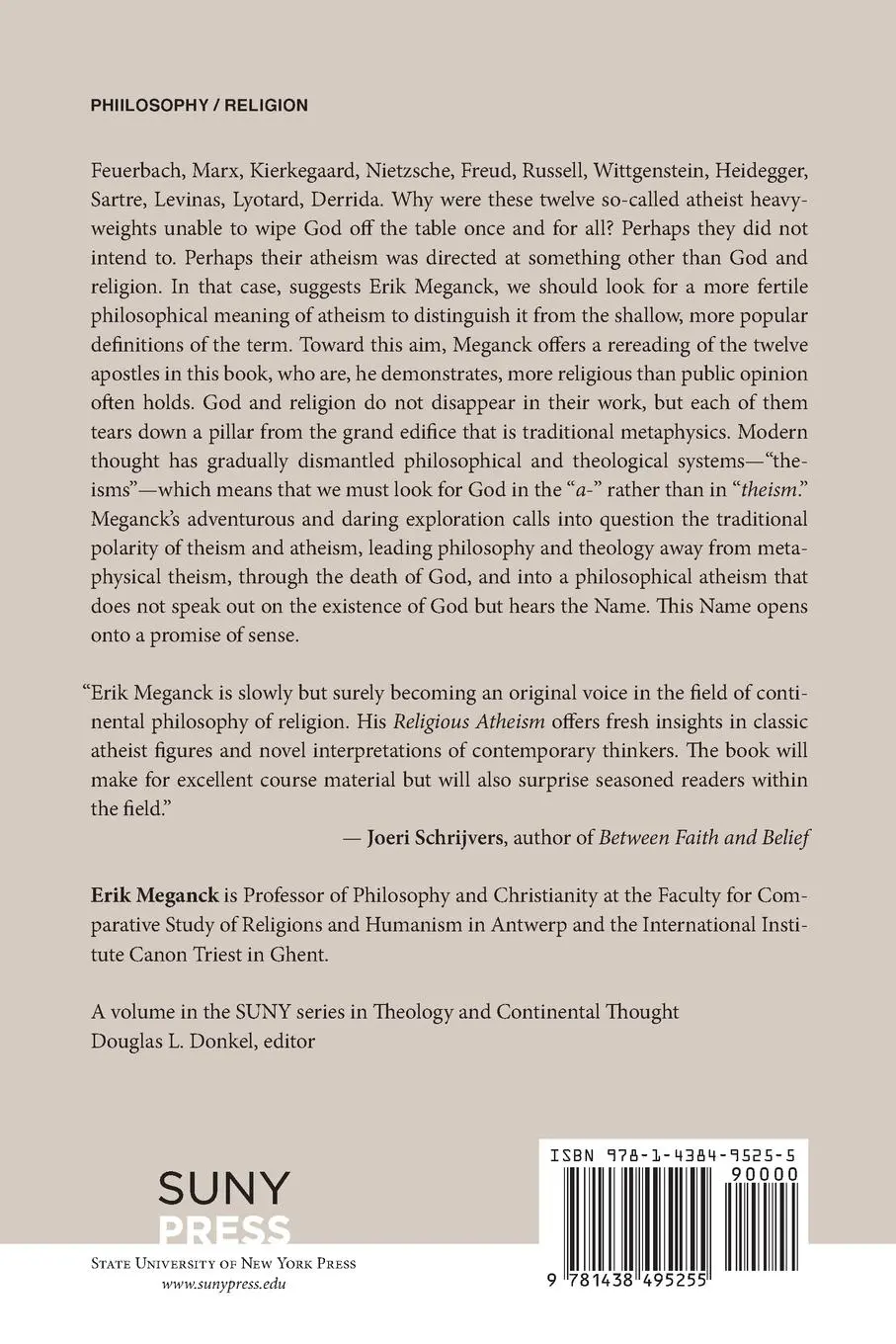 Rückseite: 9781438495255 | Religious Atheism | Twelve Philosophical Apostles | Erik Meganck