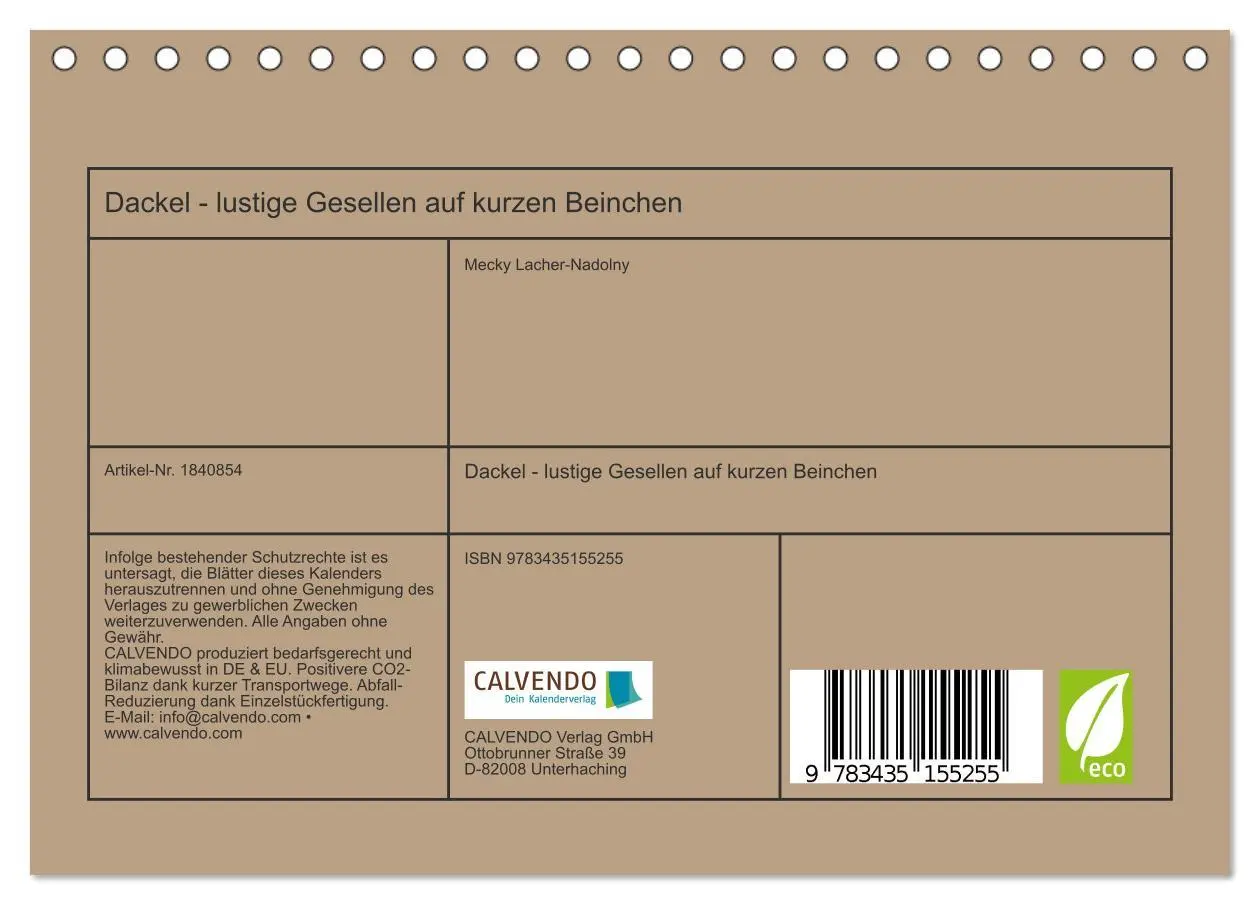 Bild: 9783435155255 | Dackel - lustige Gesellen auf kurzen Beinchen (Tischkalender 2025...