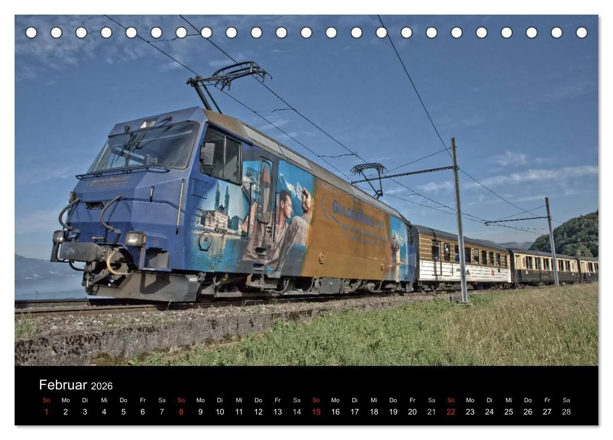 Bild: 9783516025255 | Schweizer Eisenbahn (Tischkalender 2026 DIN A5 quer), CALVENDO...