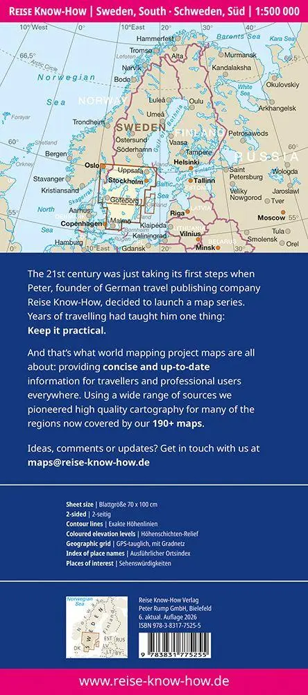 Bild: 9783831775255 | Reise Know-How Landkarte Schweden, Süd (1:500.000) | (Land-)Karte
