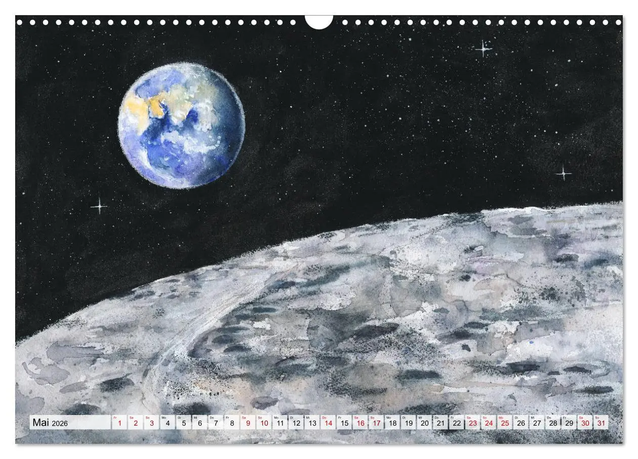 Bild: 9783457925355 | Gemaltes Weltall (Wandkalender 2026 DIN A3 quer), CALVENDO...