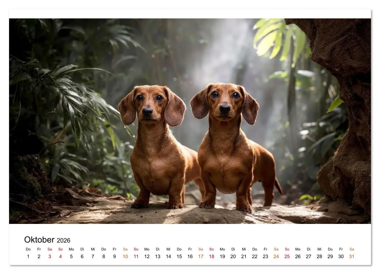Bild: 9783516635355 | Dackel - ein Blick genügt (Wandkalender 2026 DIN A2 quer), CALVENDO...