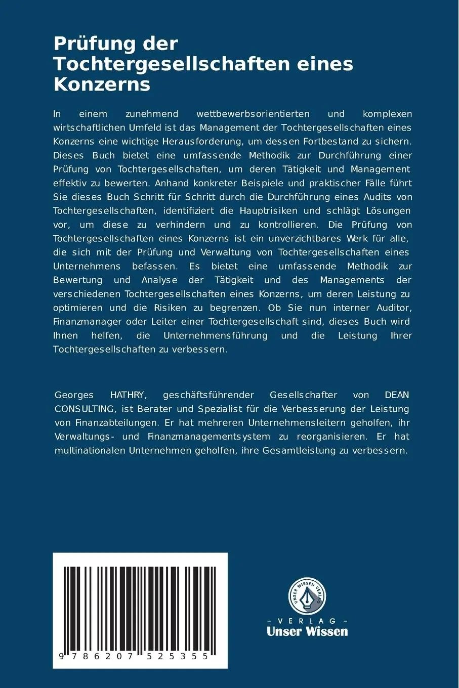 Rückseite: 9786207525355 | Prüfung der Tochtergesellschaften eines Konzerns | Georges Hathry
