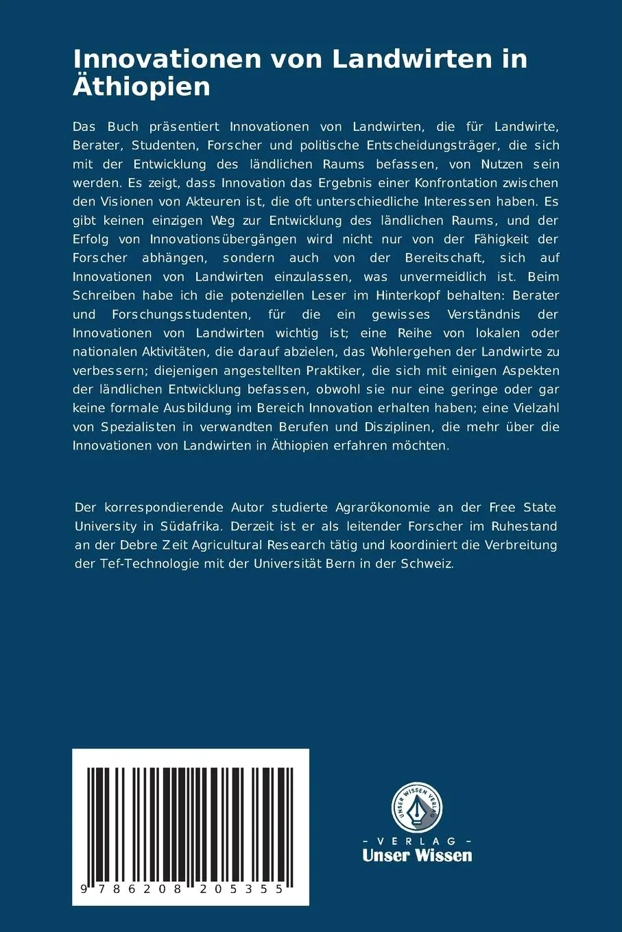 Rückseite: 9786208205355 | Innovationen von Landwirten in Äthiopien | Abate Bekele (u. a.) | Buch