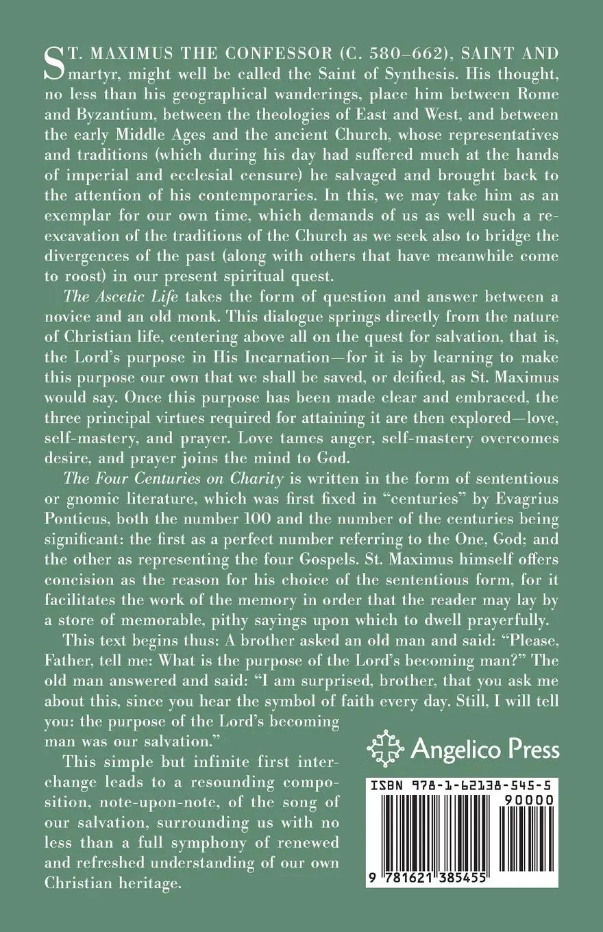 Rückseite: 9781621385455 | St. Maximus the Confessor | St. Maximus the Confessor | Taschenbuch