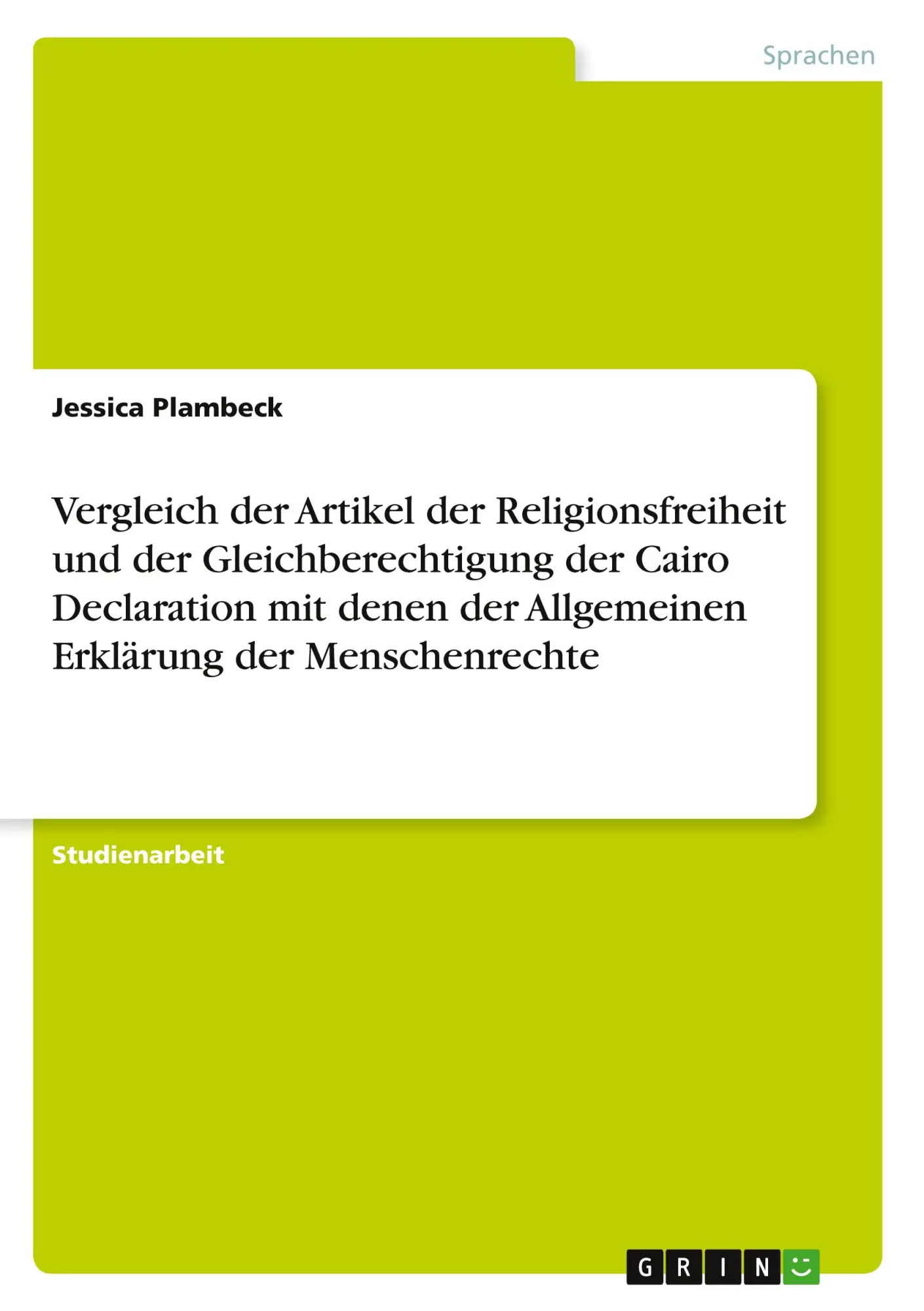 Cover: 9783656075455 | Vergleich der Artikel der Religionsfreiheit und der...